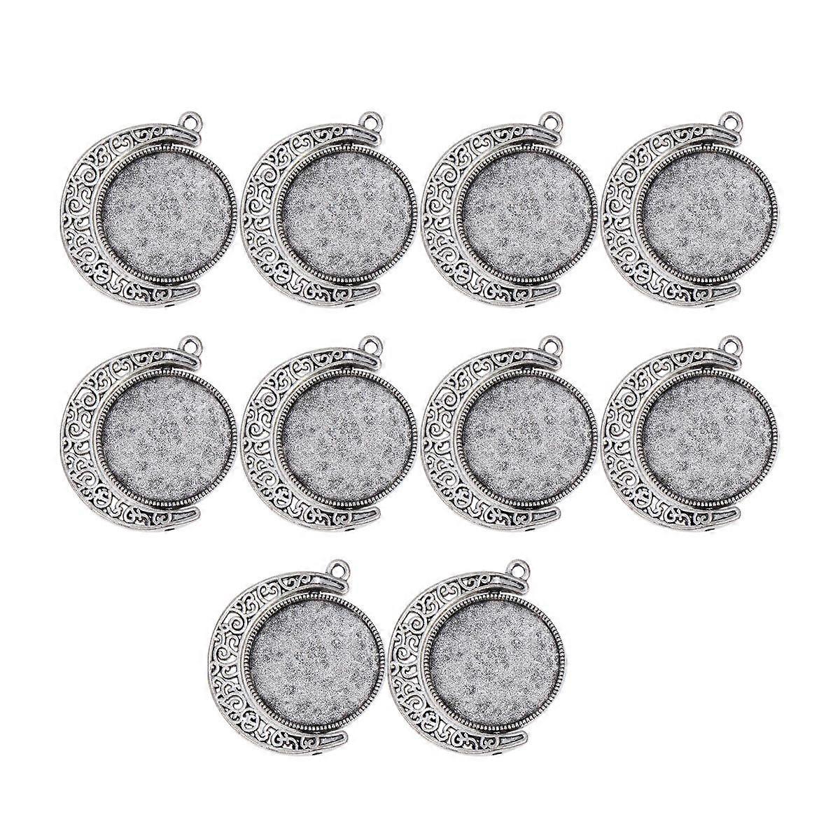 10pcs Alloy DIY Beads Charms with Rotating Double Sided Tray Pendant Accessories for Keychain and Bracelet Crafting – Ancient Silver Jewelry Findings