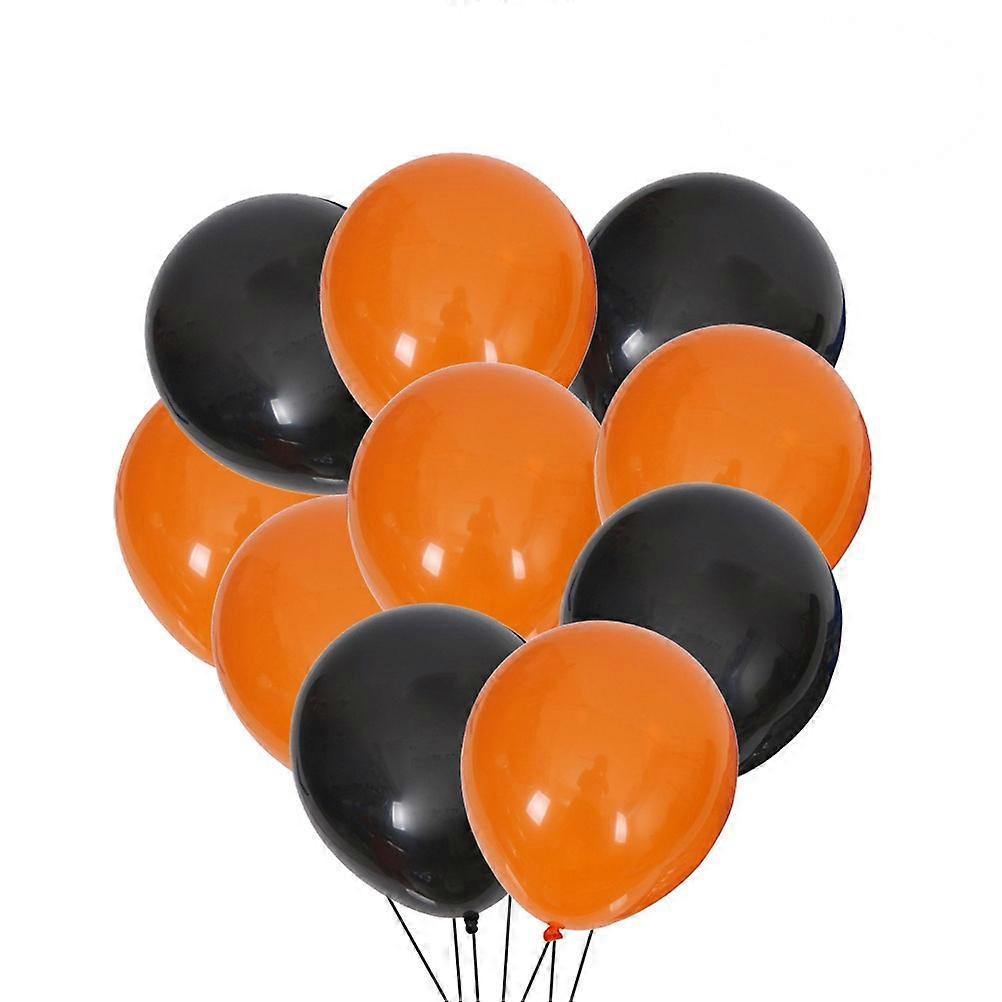Balloons For Halloween Latex Balloons Party Supplies 100Pack Orange Black Round Decoration