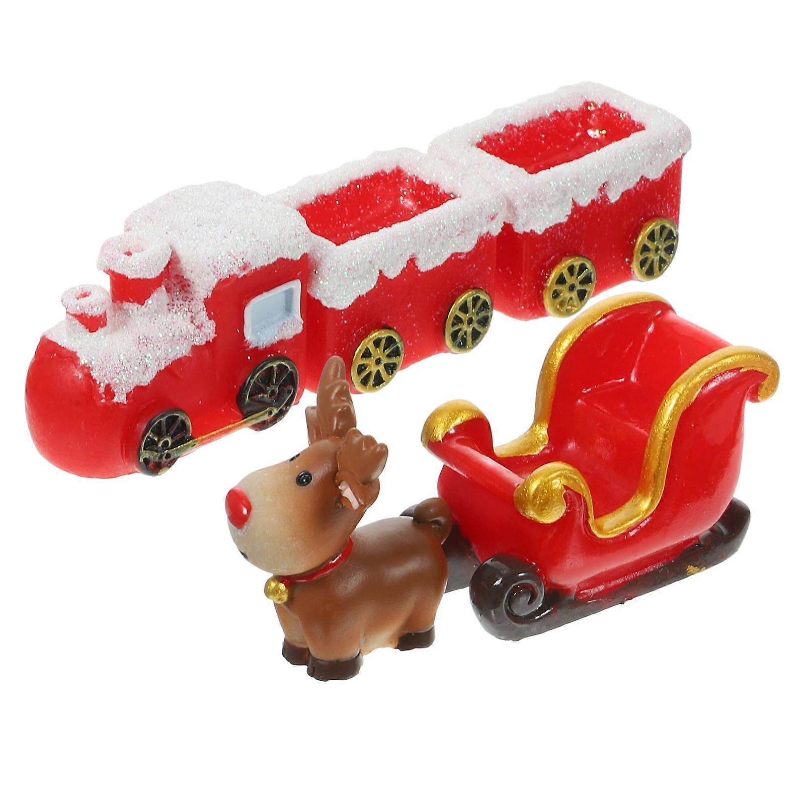 زينة عيد الميلاد المصغرة مايكرو المناظر الطبيعية البسيطة عيد الميلاد قرية اكسسوارات متنوعة .70X3.10X2.40cm 1 مجموعة