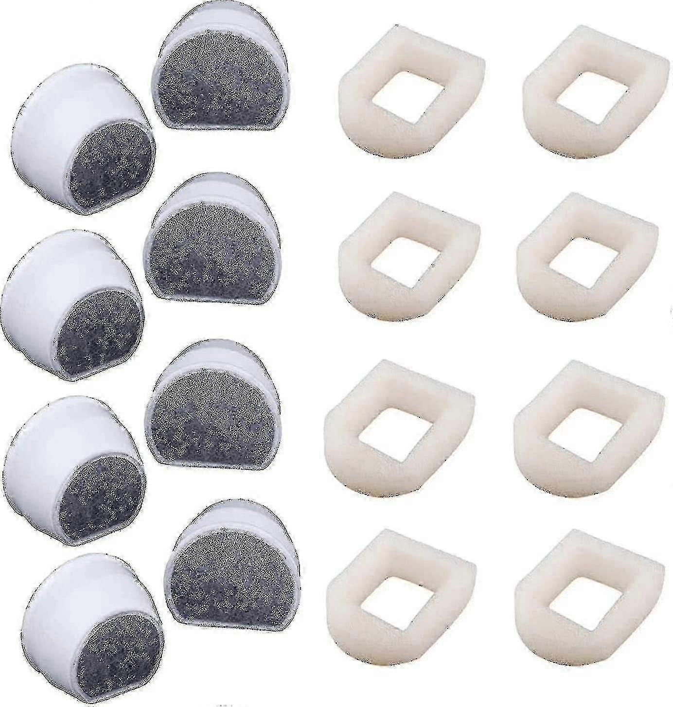 16 Pack Foam Prefilters And Carbon Filter Compatible With Petsafe Drinkwell Fountain Inox 360 Avalon