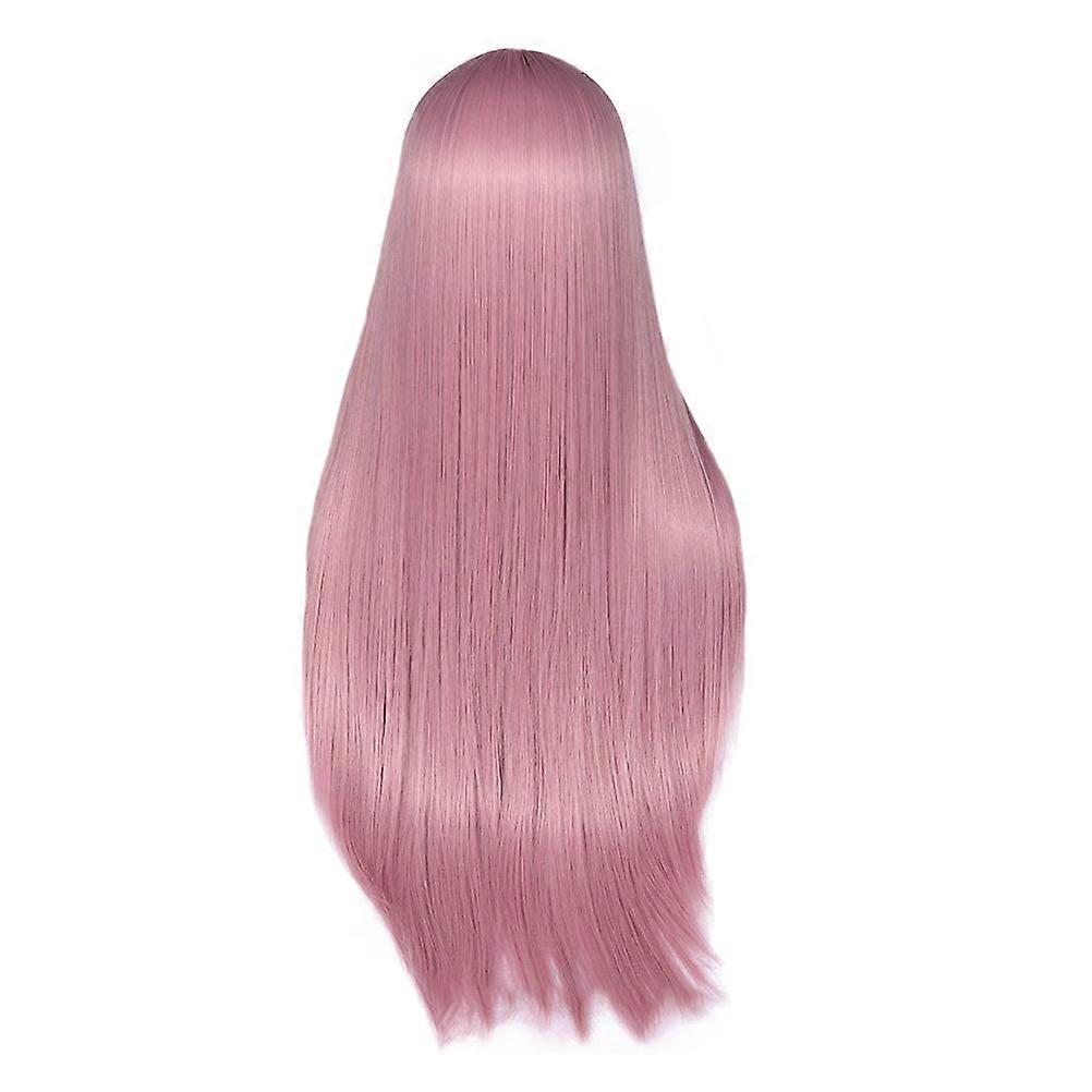 Colored Wigs Synthetic Hairpiece Pastel Pink Natural Look Full and Thick Daily Use 1Pc