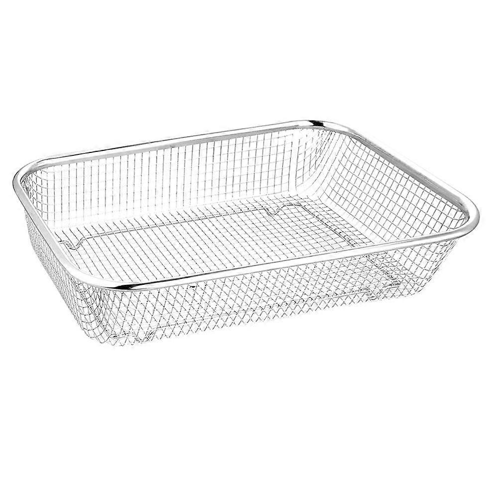 Stainless Steel Strainer Multi-Function Mesh Strainer Kitchen Use Fruits Vegetables Draining 29.5X21X6CM 1Pcs