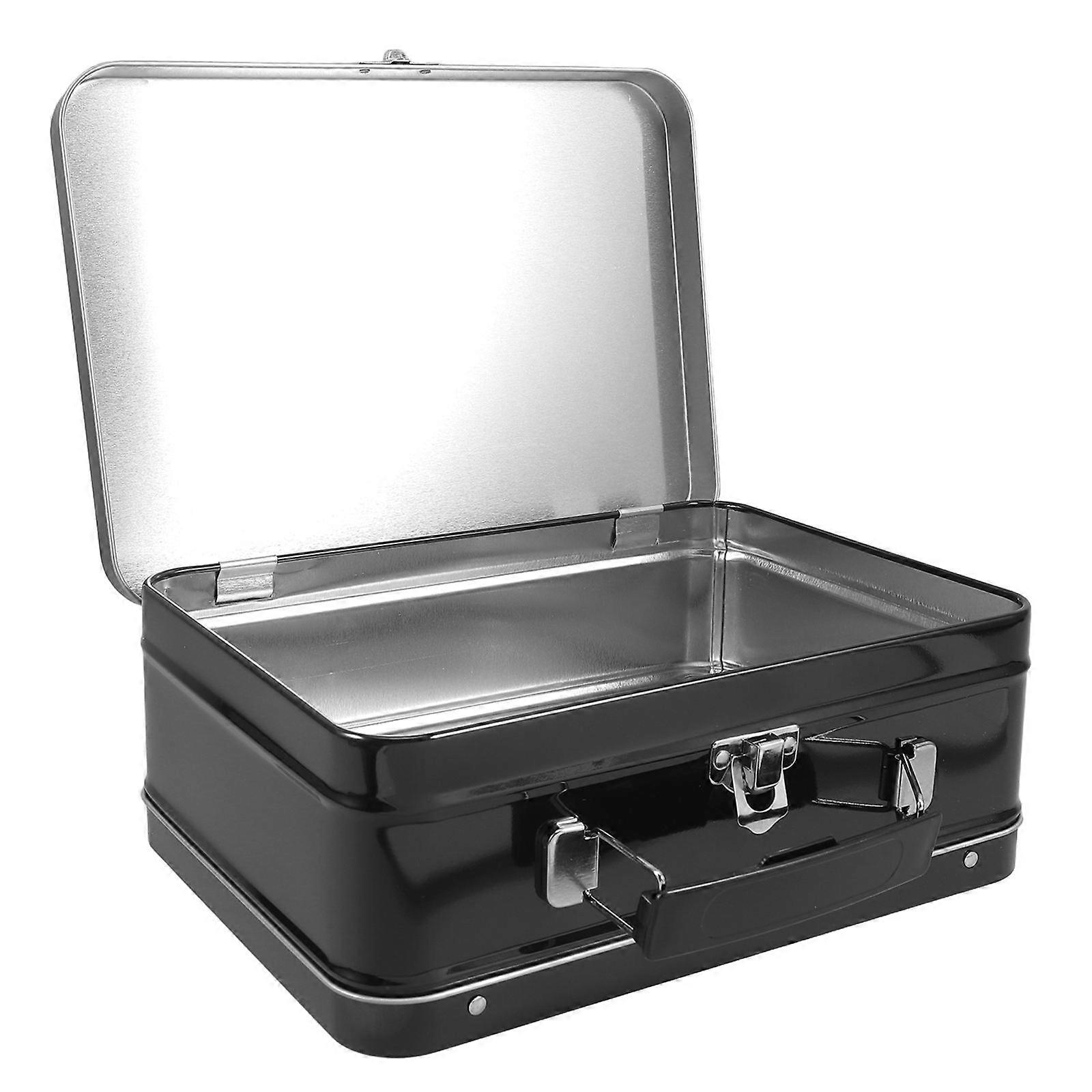 Here's a polished product description for your **Portable Metal Lunch Box With Lock Hinged Lid**:

 

### **Portable Metal Lunch Box with Lock Hinged