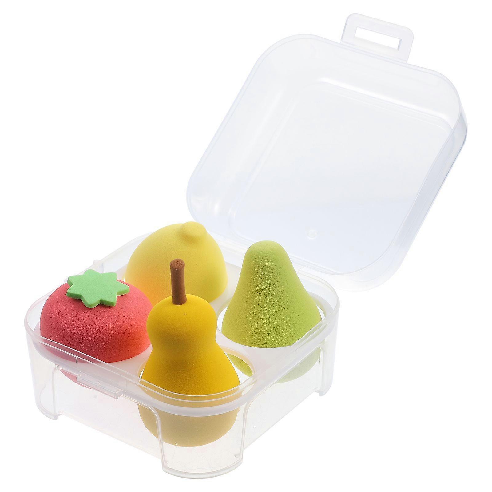 4 stks make-up sponzen vrouwen foundation puffs kleine poeder donsjes make-up tools met opbergkoffer