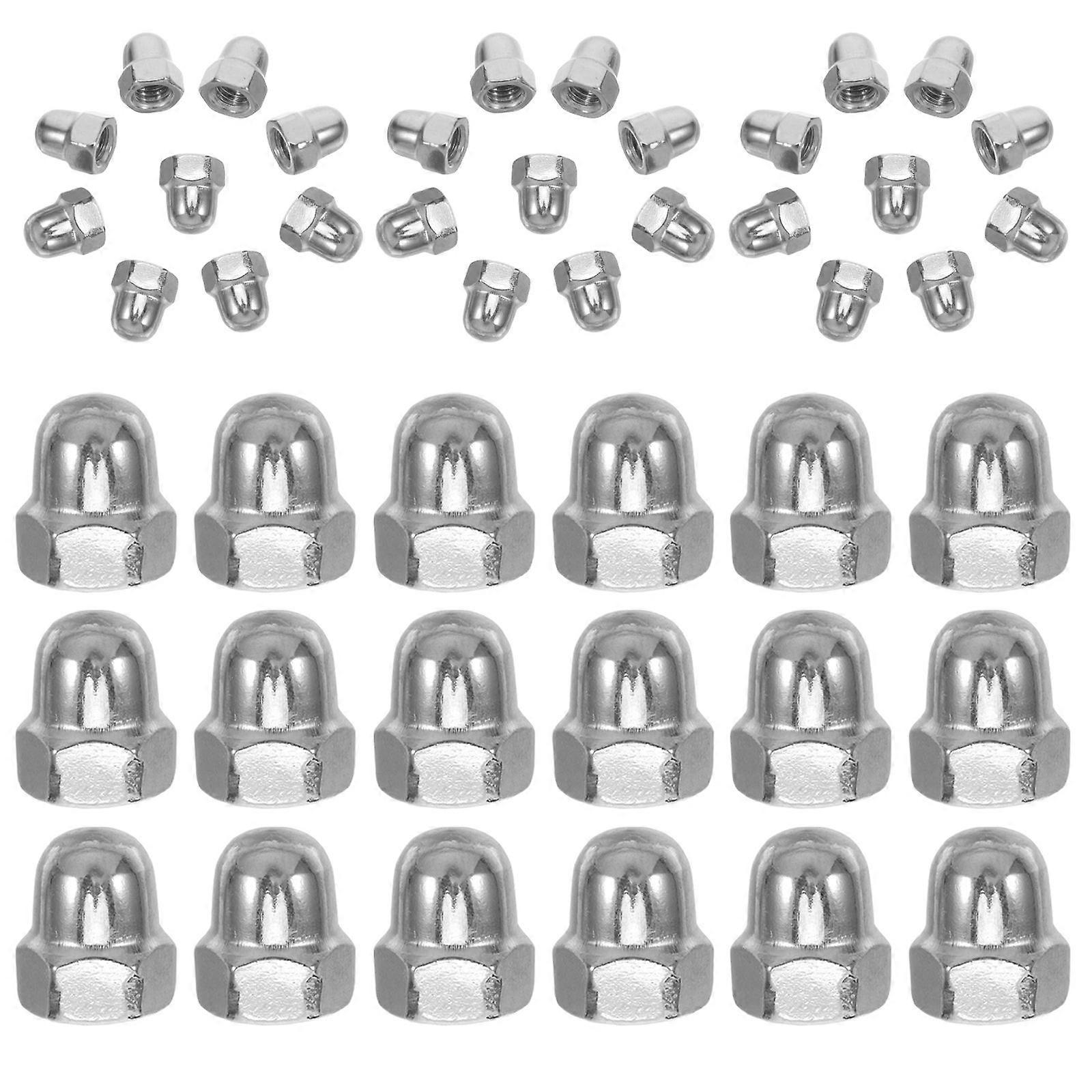 Cap Nuts Round Ball Head Thread Stability Construction Use 304 Stainless Steel 60Pcs