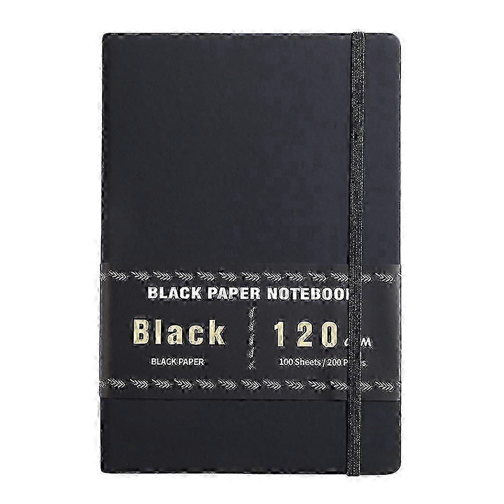 Black Paper Notebook 200 Pages A5 Size Notebook For Sketching Journaling And Note-taking Thick Paper Blank Notepad For Gel Pens And White Ink