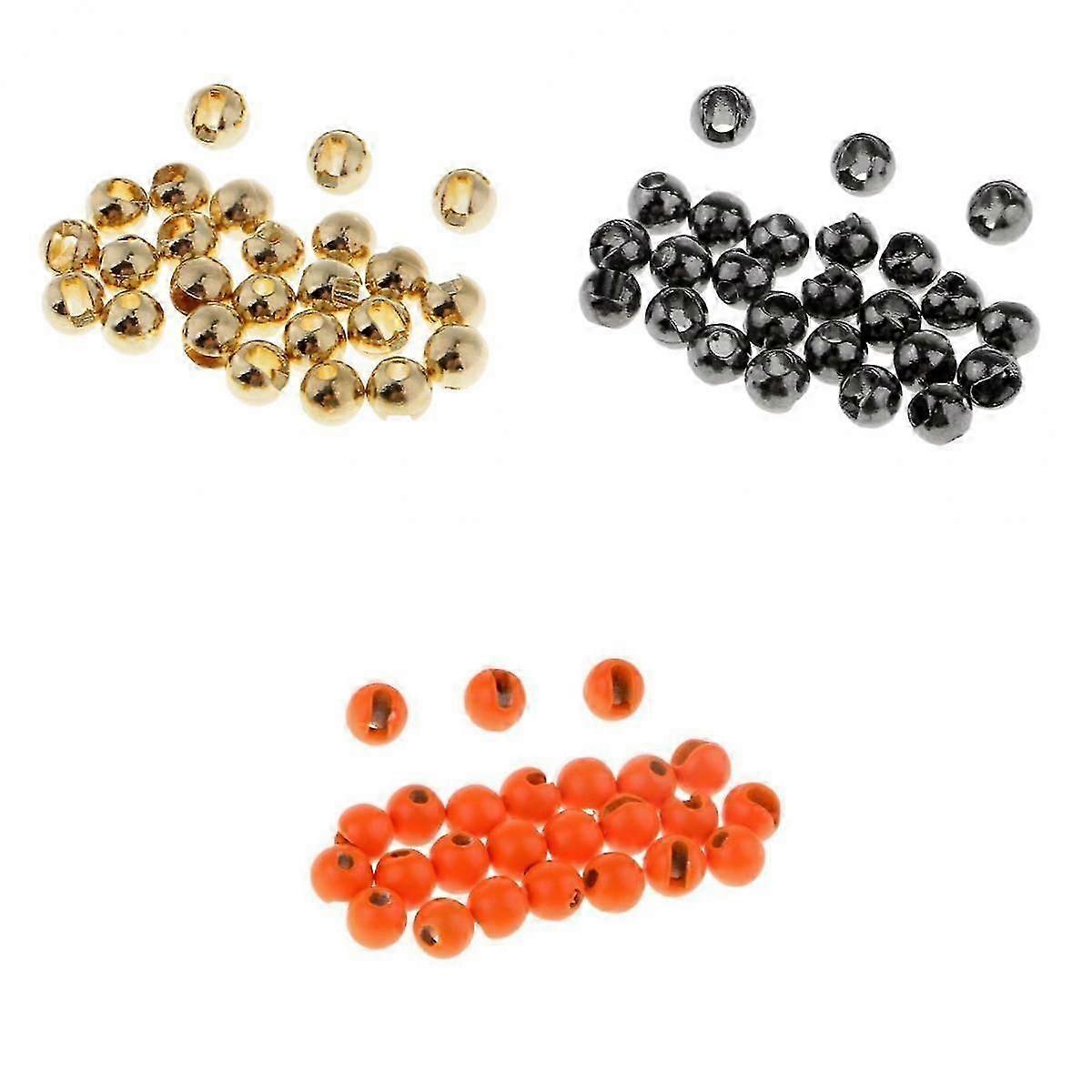 75pcs Slotted Tungsten Fly Tying Beads Fast Sinking Nymph Eyes
