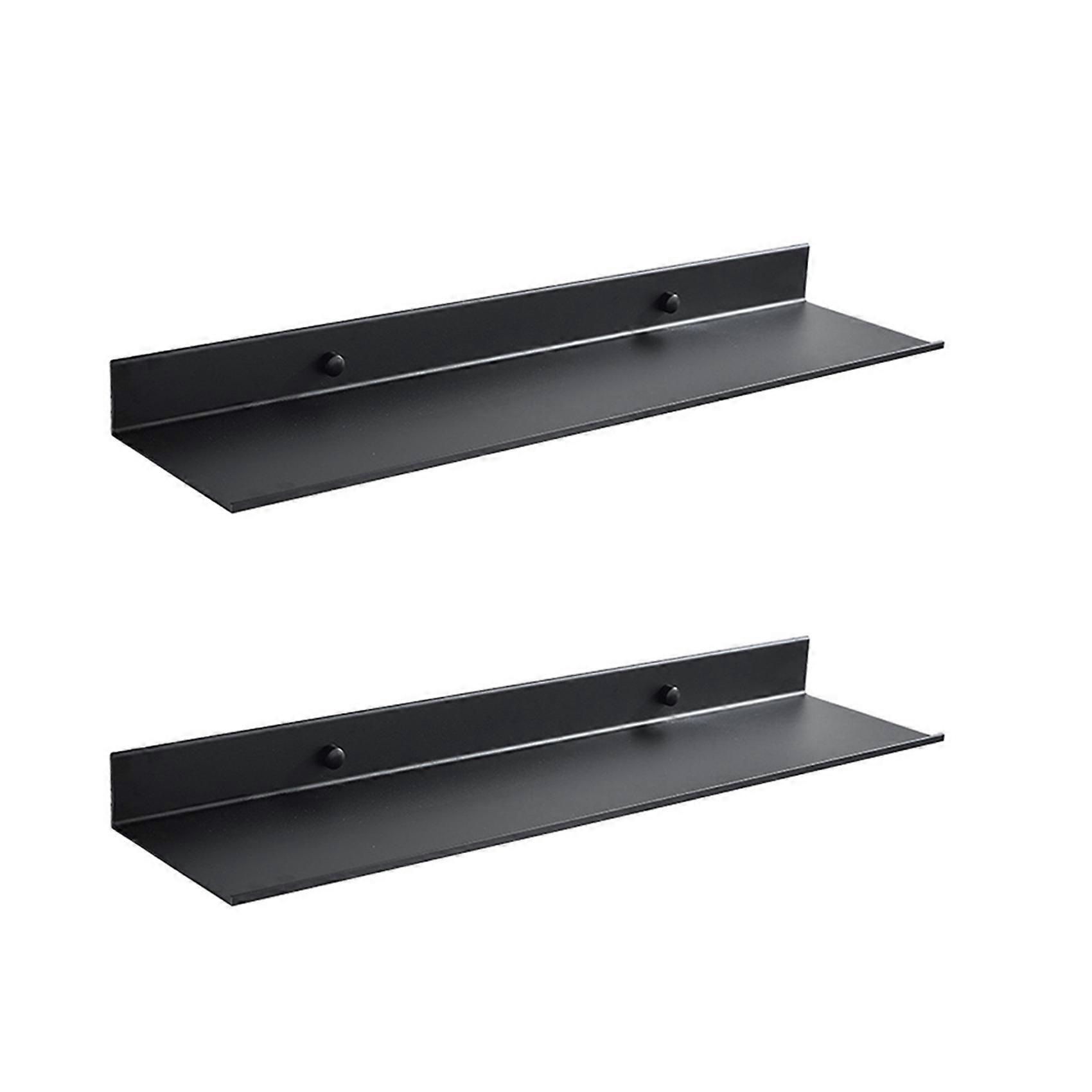 Floating Wall Shelf Black for Kitchen Bathroom Storage Rack Shelves B