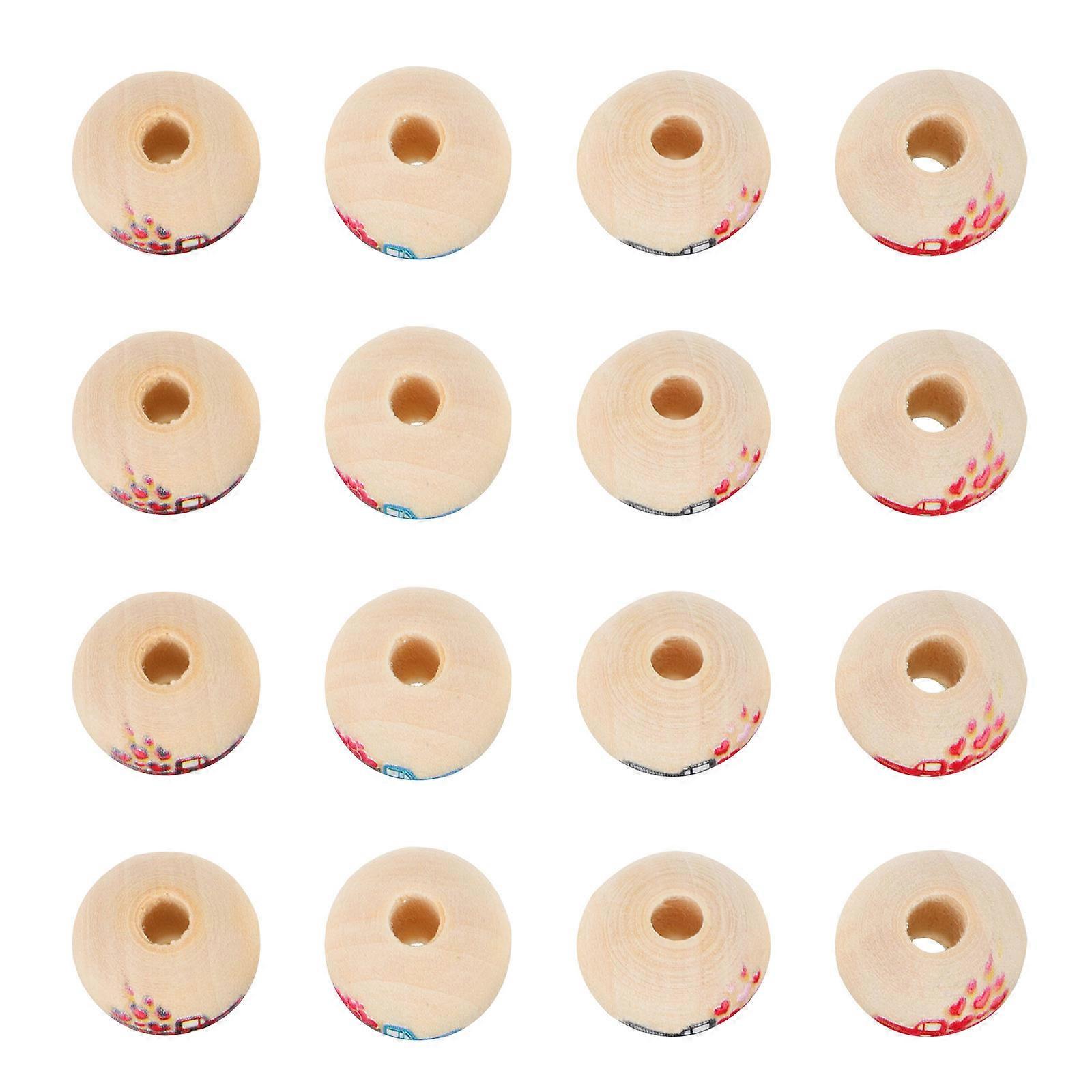 عيد الحب الحرف الخرز الخشبي لصنع المجوهرات متعدد الألوان 1.6x1.6 سم DIY عشاق 100 قطعة