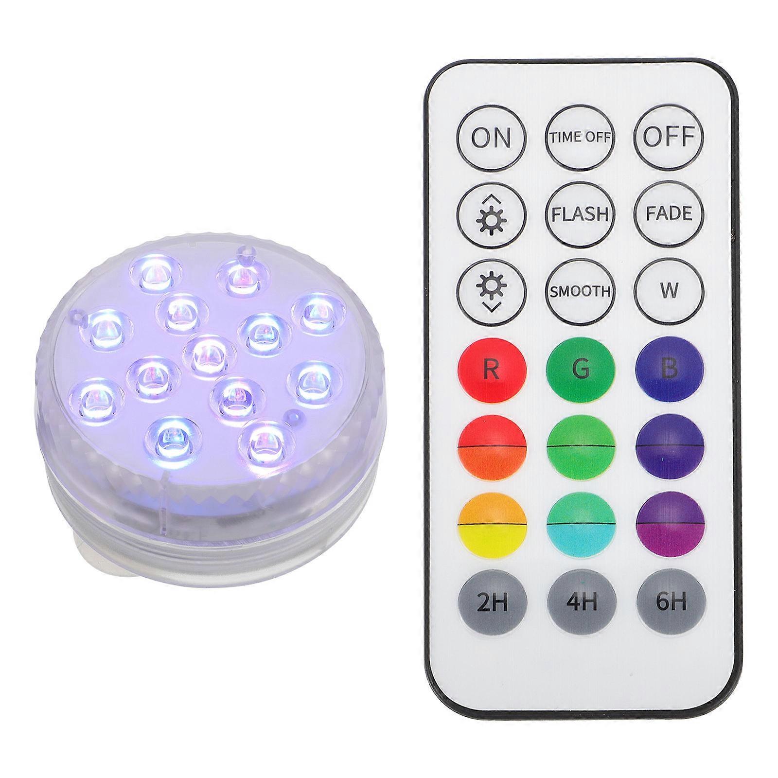 Waterproof Led Light Pool Lights Magnetic Decor Round Plastic 7x3cm Timer 1Set
