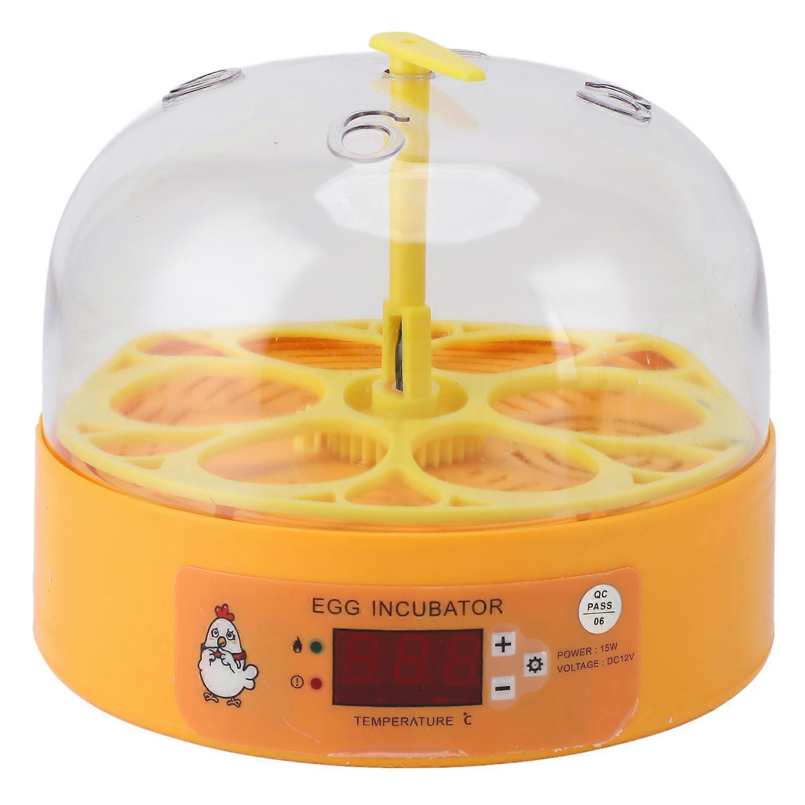 6 Egg Smart Chicken Incubators Automatic Temperature Control Small Display Hatcher Machine for Hatching Eggs EU Plug 110‑220V