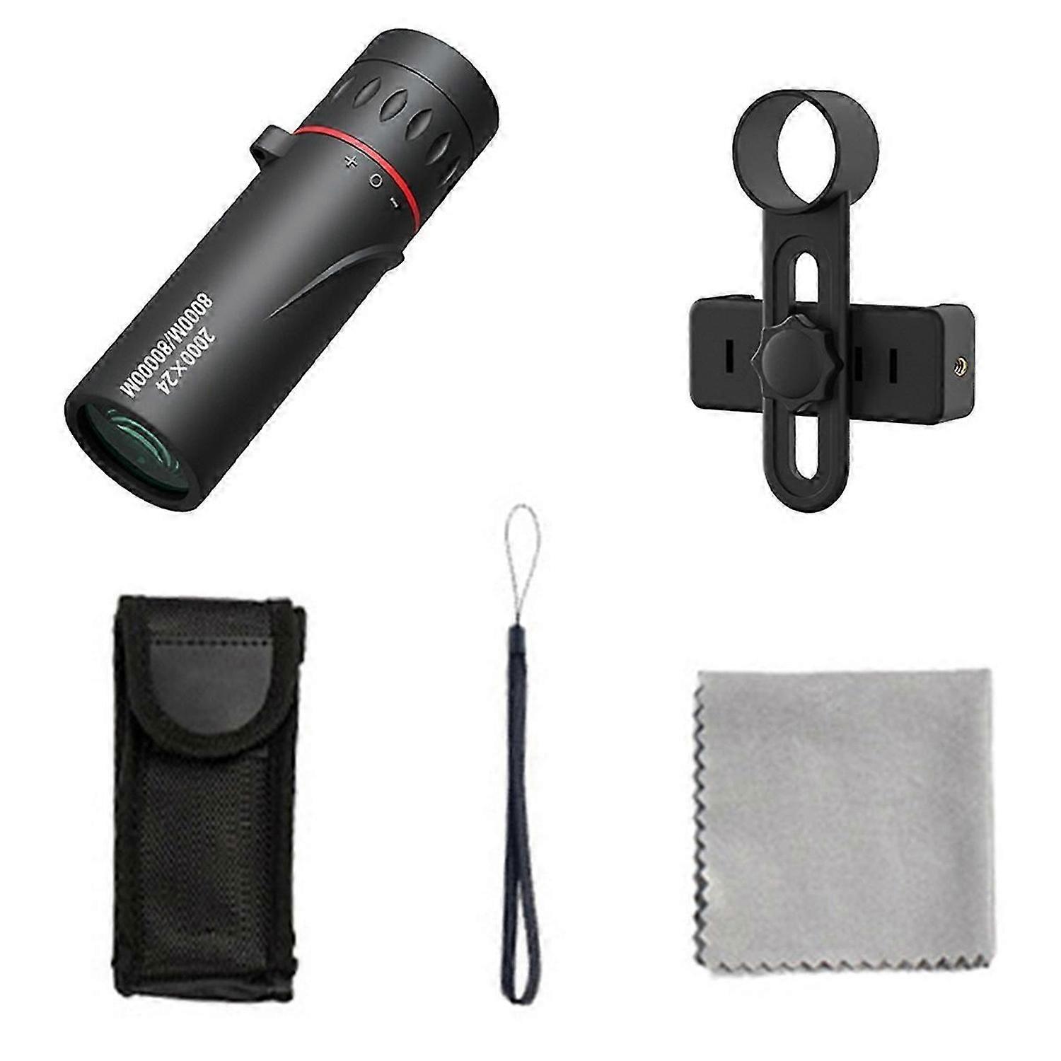 2000X24 Monocular Focus Optics Telescope Onocular Power Monocular for Adults Kid with Phone Adapter