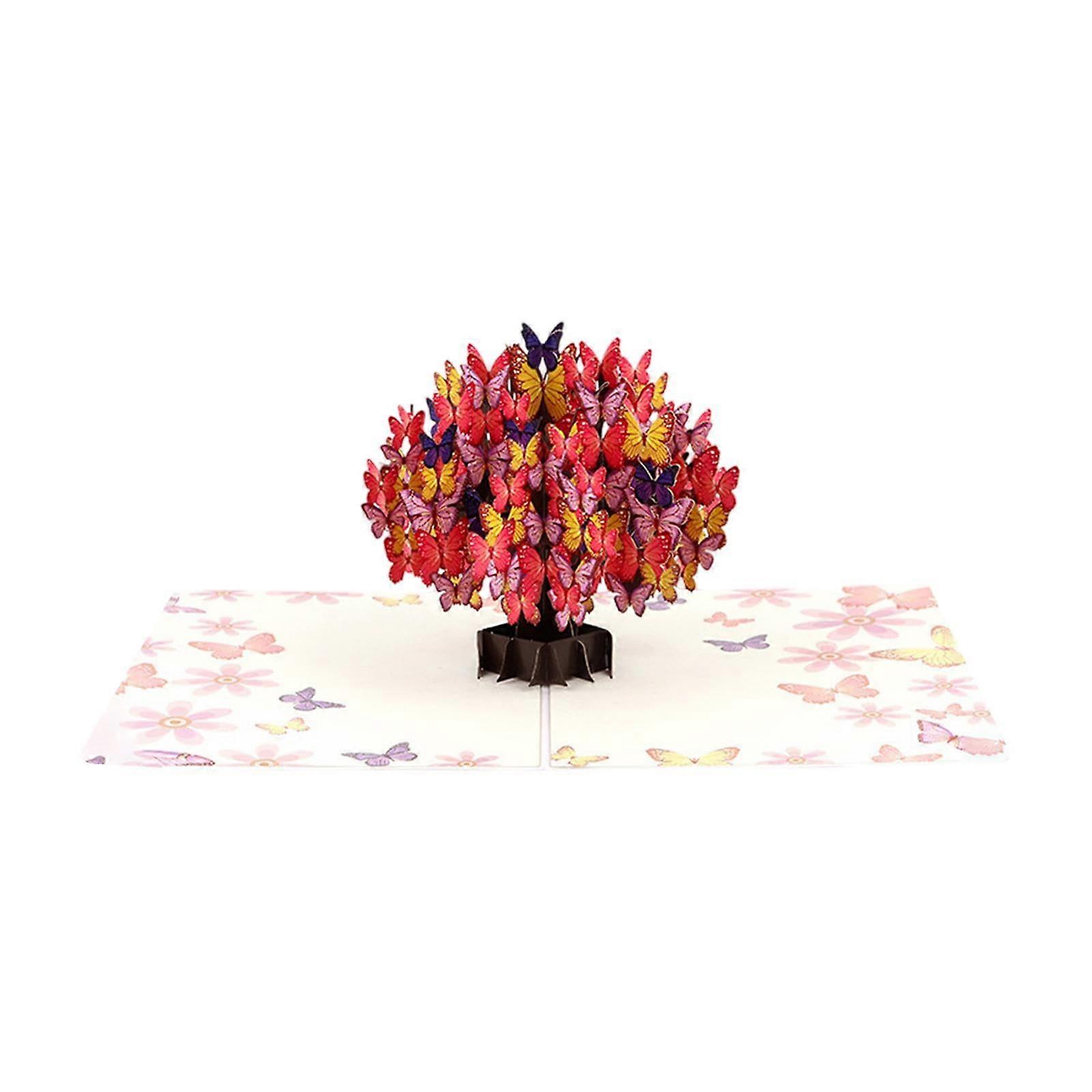 Butterfly Tree 3D Greeting Card Multifunctional Light Light for Grandma handmade Four Color Printing