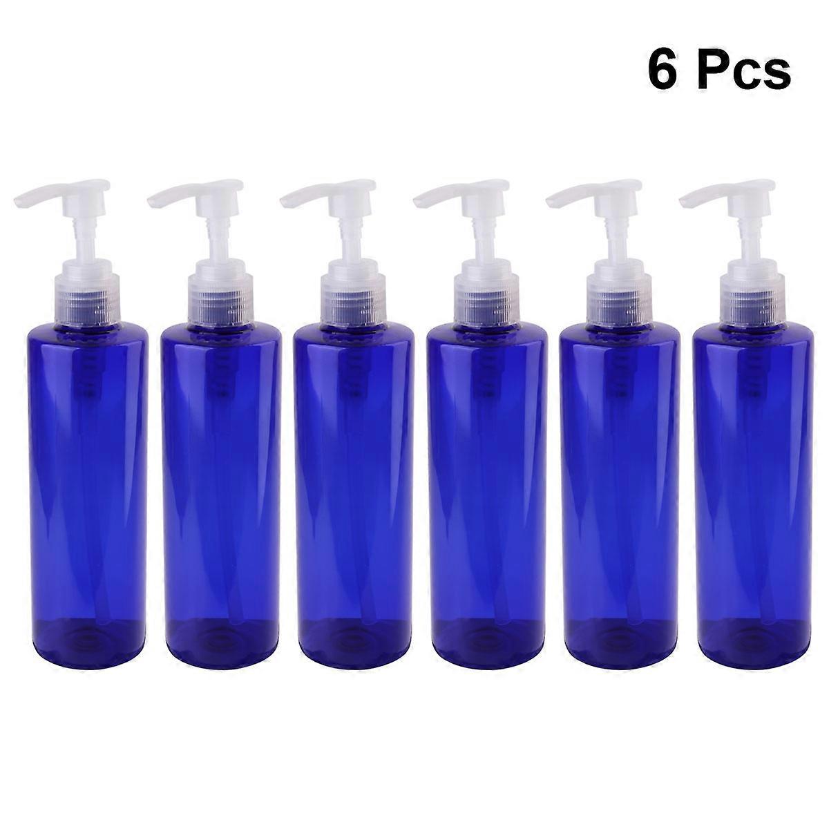 Pump Bottles For Lotion Empty Bottles For Shampoo Refillable Diy Projects 250ml Blue With Transparent Screw Pump 6Pcs
