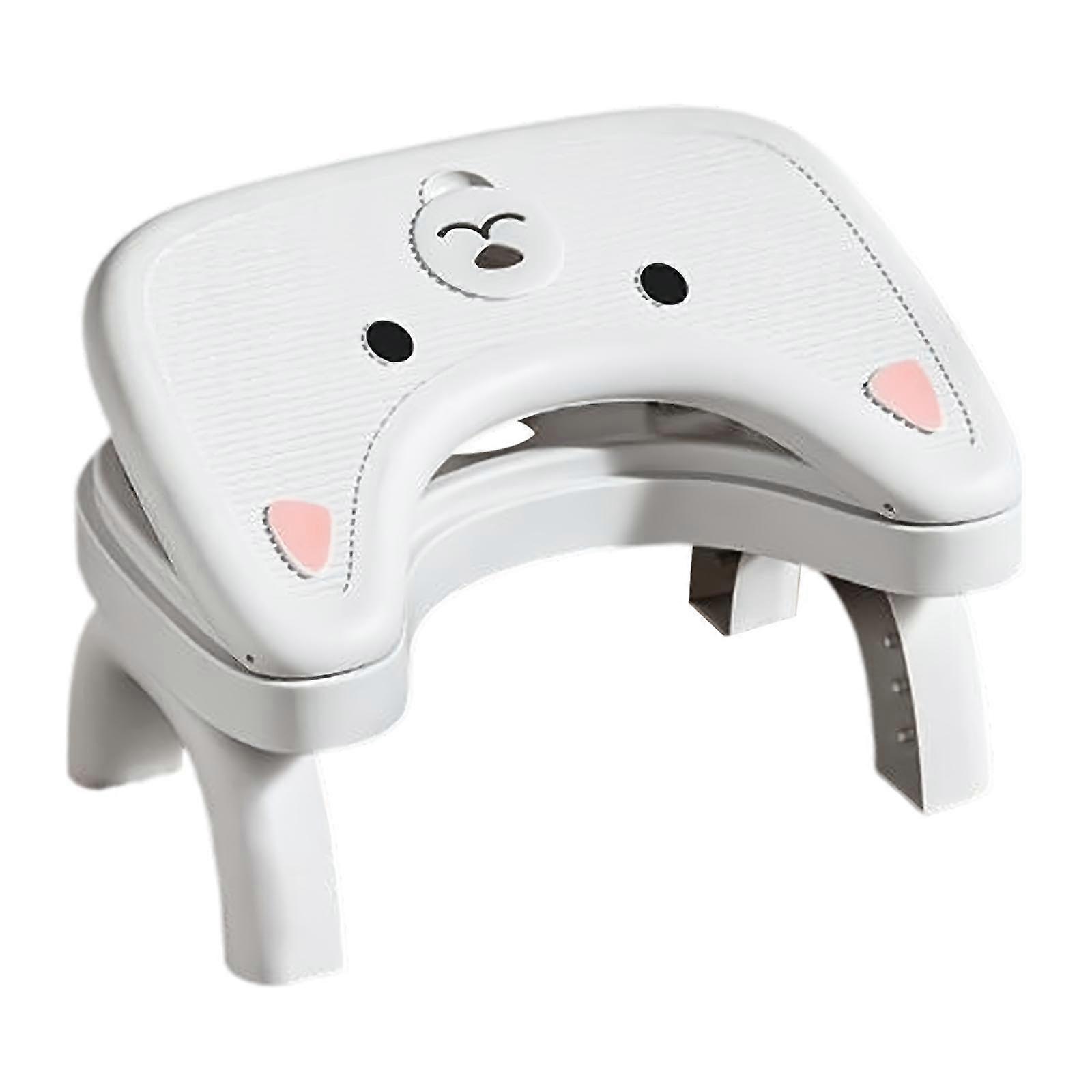 Footrest for under the desk, toilet stool, heightadjustable, multifunctional, portable, step stool, footrest for office, adults, elderly, white