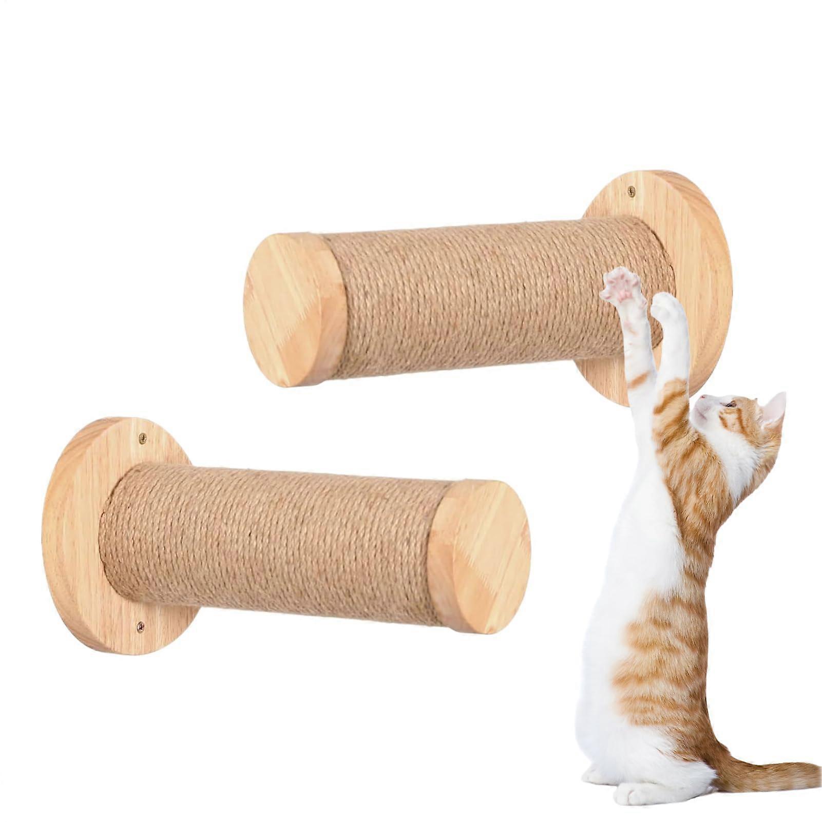 WallMounted Cat Tree, Wall Cat Shelves, Wooden Scratches After Stable and Ladder