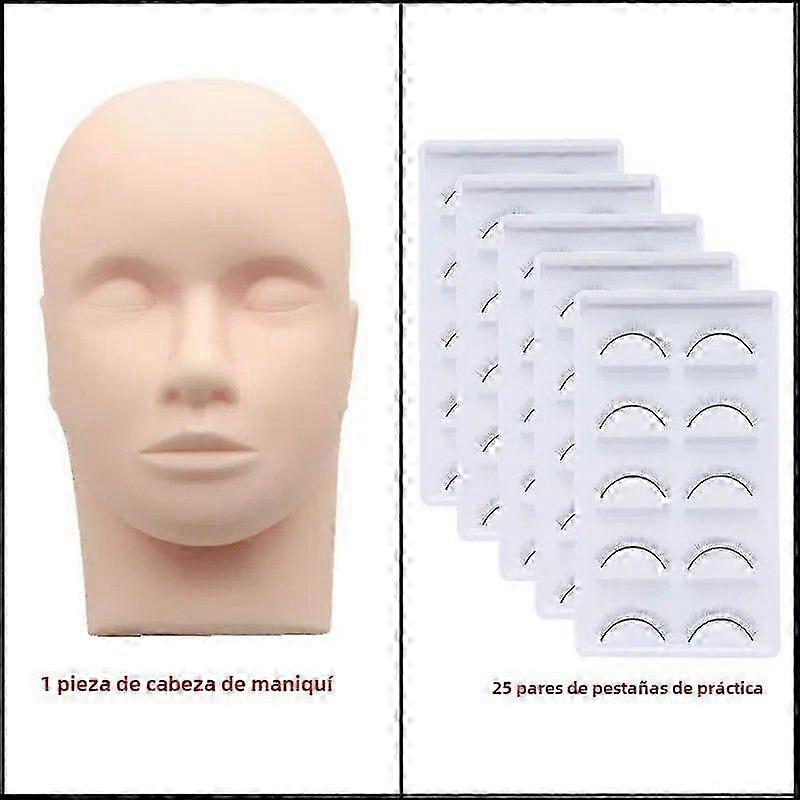 Silicone Practice Head for Eyelash Extensions and Makeup Supplies Kit