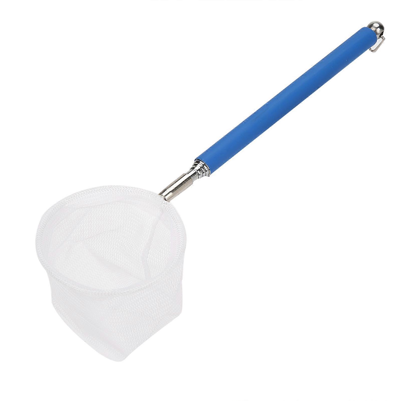Adjustable Mini Fishing Net Pole for Aquarium Tank Shrimp 20-57.5cm Expandable(Blue Round)
