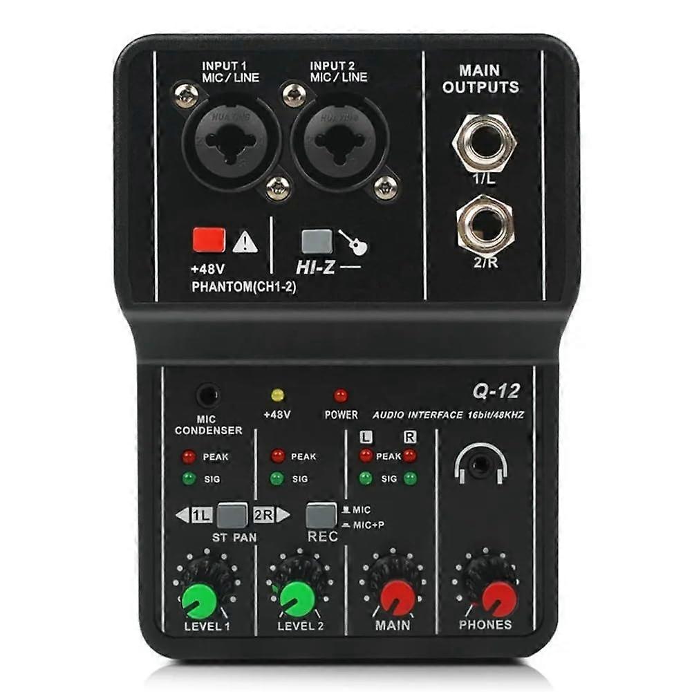 Professional Audio Mixer Sound Card with Monitor for Electric Guitar Live Broadcast Recording PC Studio Vocal and Computer Compatibility