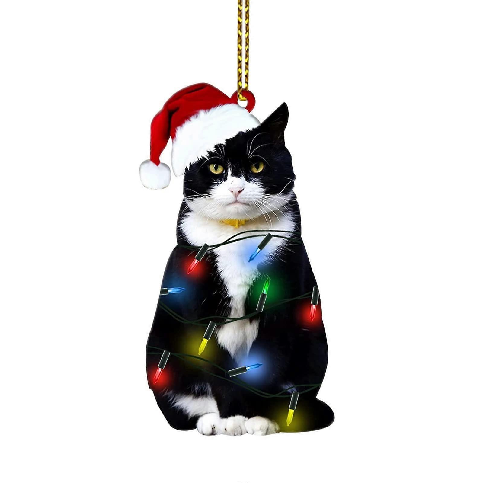 2D Acrylic Christmas Pendant For Hanging Black Cat Pendant One Size Model D Wall Window Tree Car Mirror Decoration