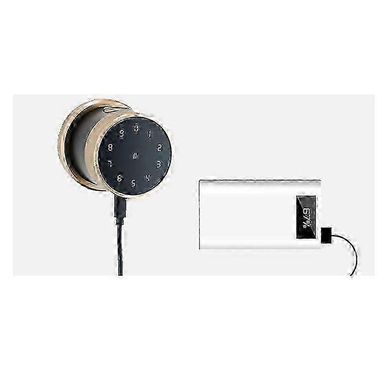Biometric Fingerprint Keypad Digital Electronic Wifi Smart Bedroom Round Knob Door Lock (Black)