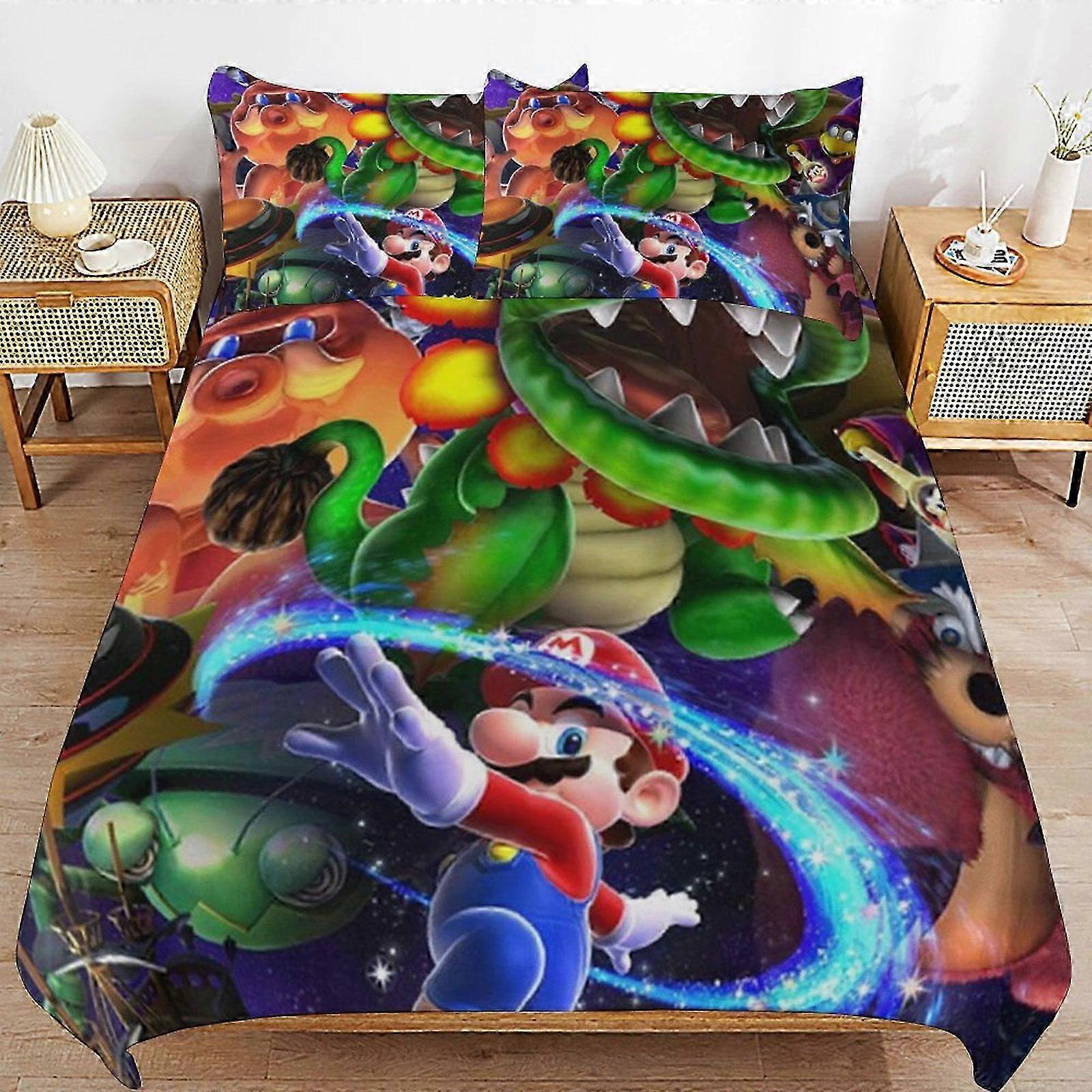 Bedding Set JP210 for a Popular Gaming Character, 3-Piece Comforter, Soft Microfiber Duvet Cover Set with Zipper Closure TH210