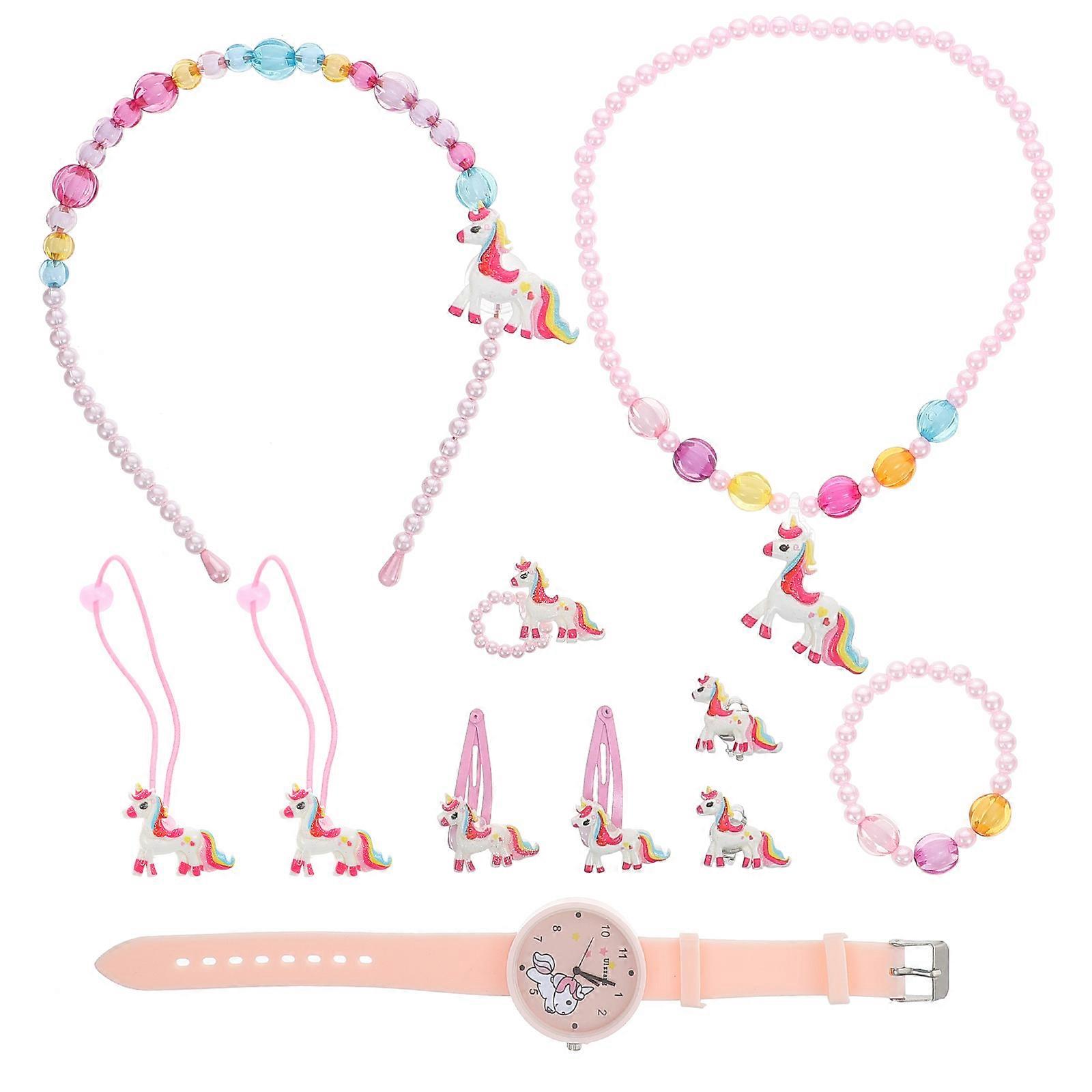 Unicorns Watch Necklace Adorable Style For Birthday Party Decoration 1Set