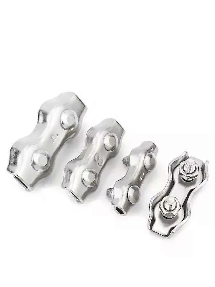 304 rustfritt stål ståltau dobbel klipskabel dobbel chuck låseklemme