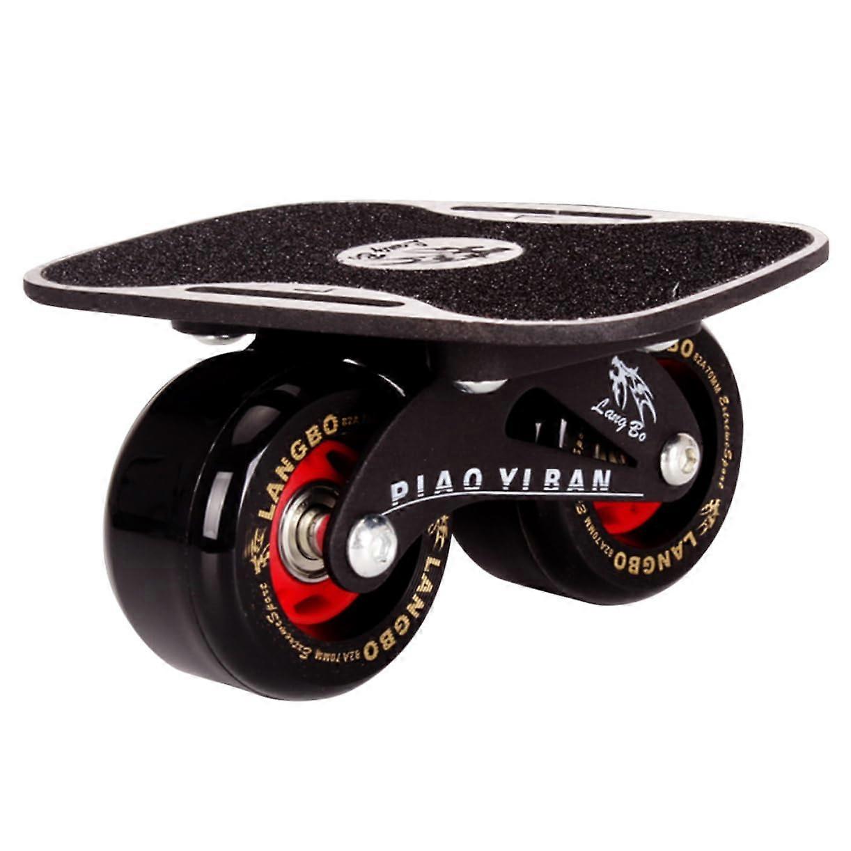 Drift Board Aluminum Alloy AntiSlip Skateboard Deck with Matte Finish and Black Wheels for Fitness and Commuting, Enhances Coordination and Balance