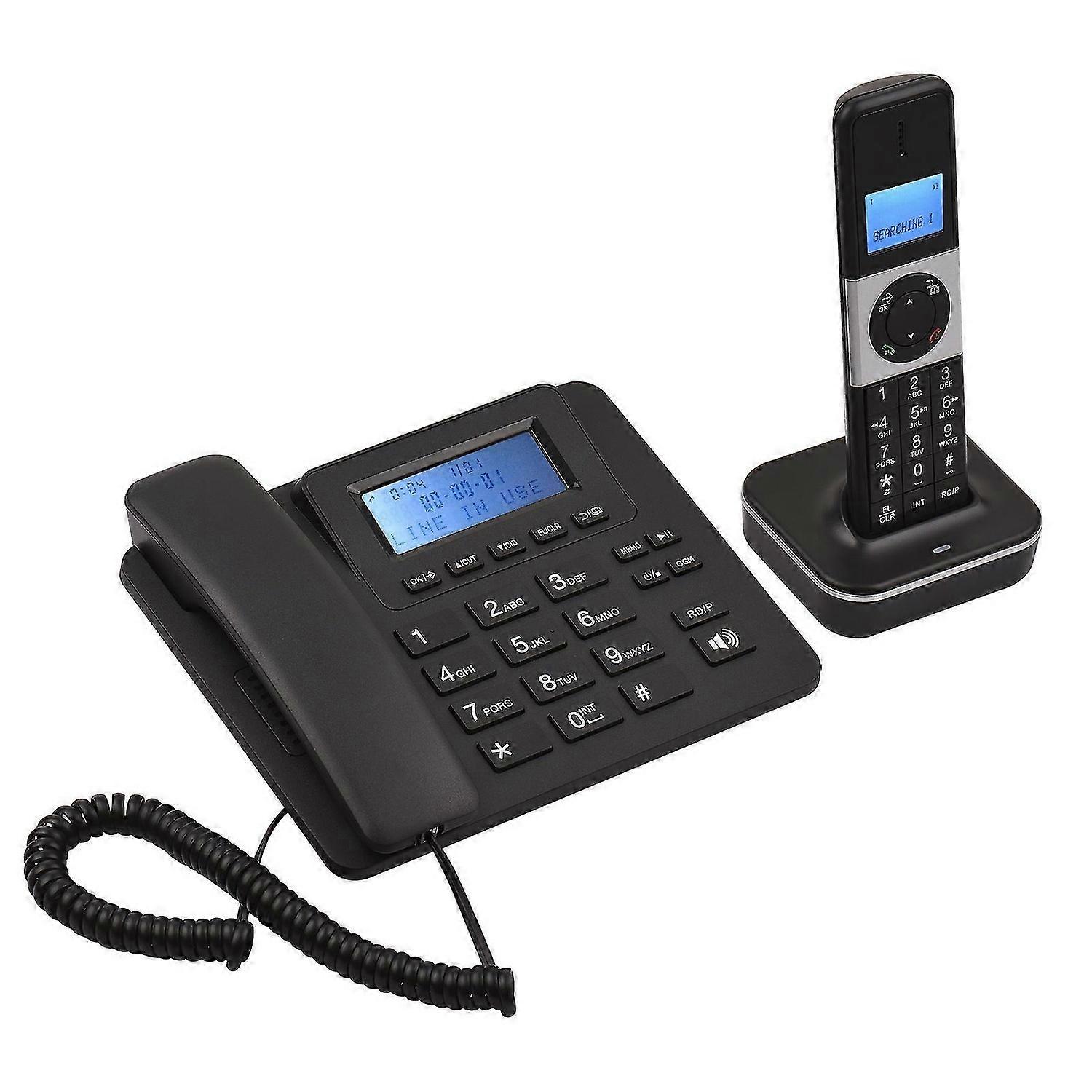 D2002 TAM Expandable Corded/Cordless Phone System with Answering Machine Caller ID/Call Waiting and Handset/Base Speakerphones Support 8 Languages for