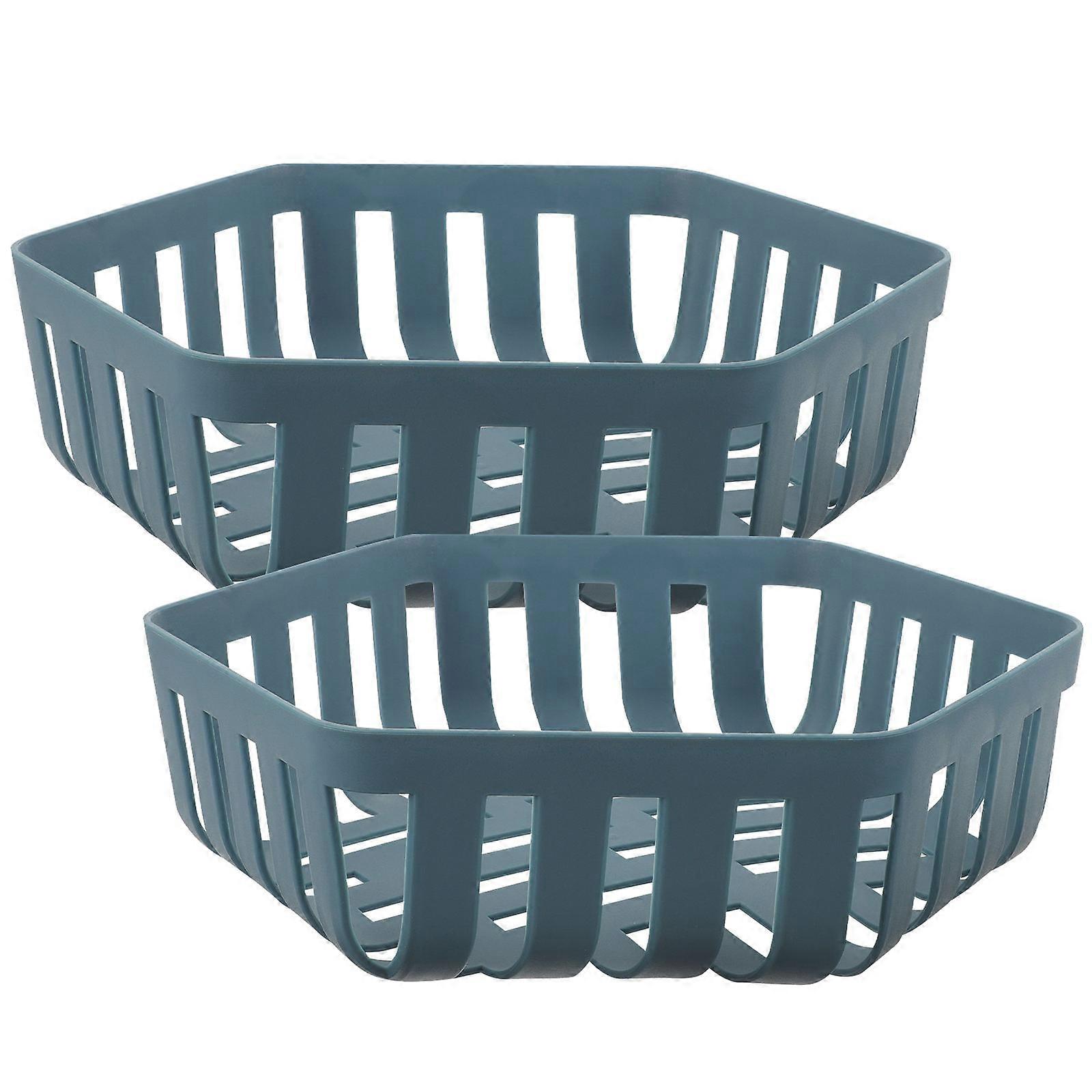 Kitchen Fruit Organizer Hexagonal Basket Storage Container Modern 2Pcs