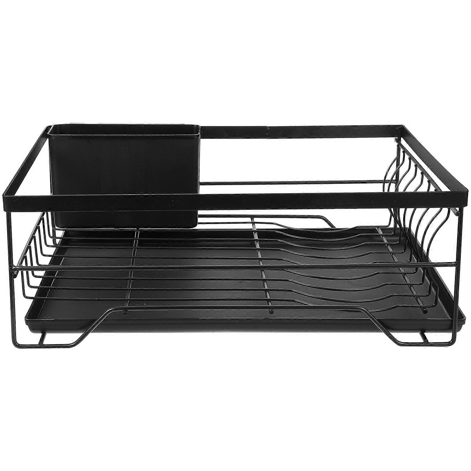 Metal Draining Rack Dish Drying Ventilated Kitchen Accessories 38X27CM 1Pcs