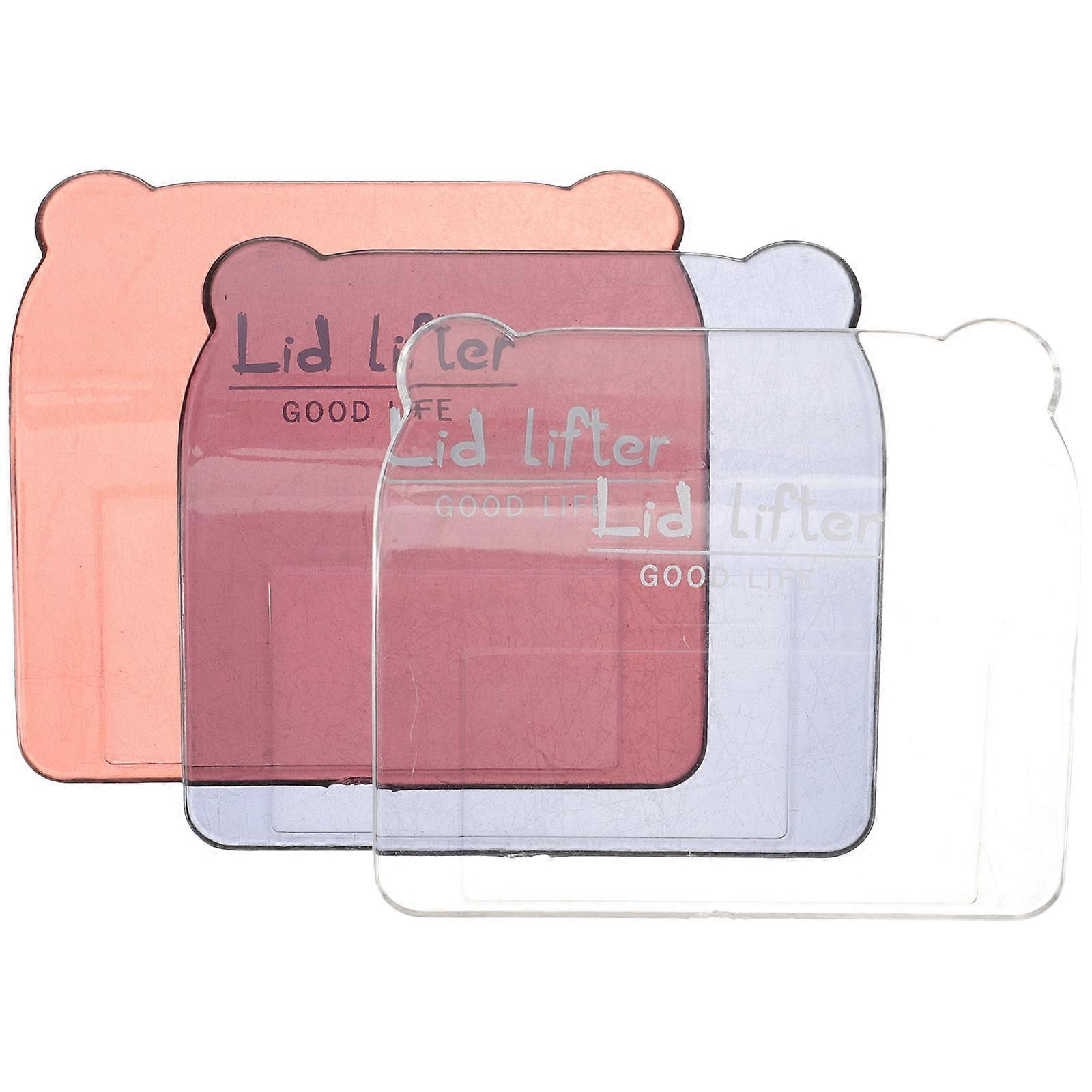 Toilet Seat Lifter Adhesive Bathroom Toilet Seat Handle Keeps Hands Hygienic Rectangular Polystyrene 3Pcs