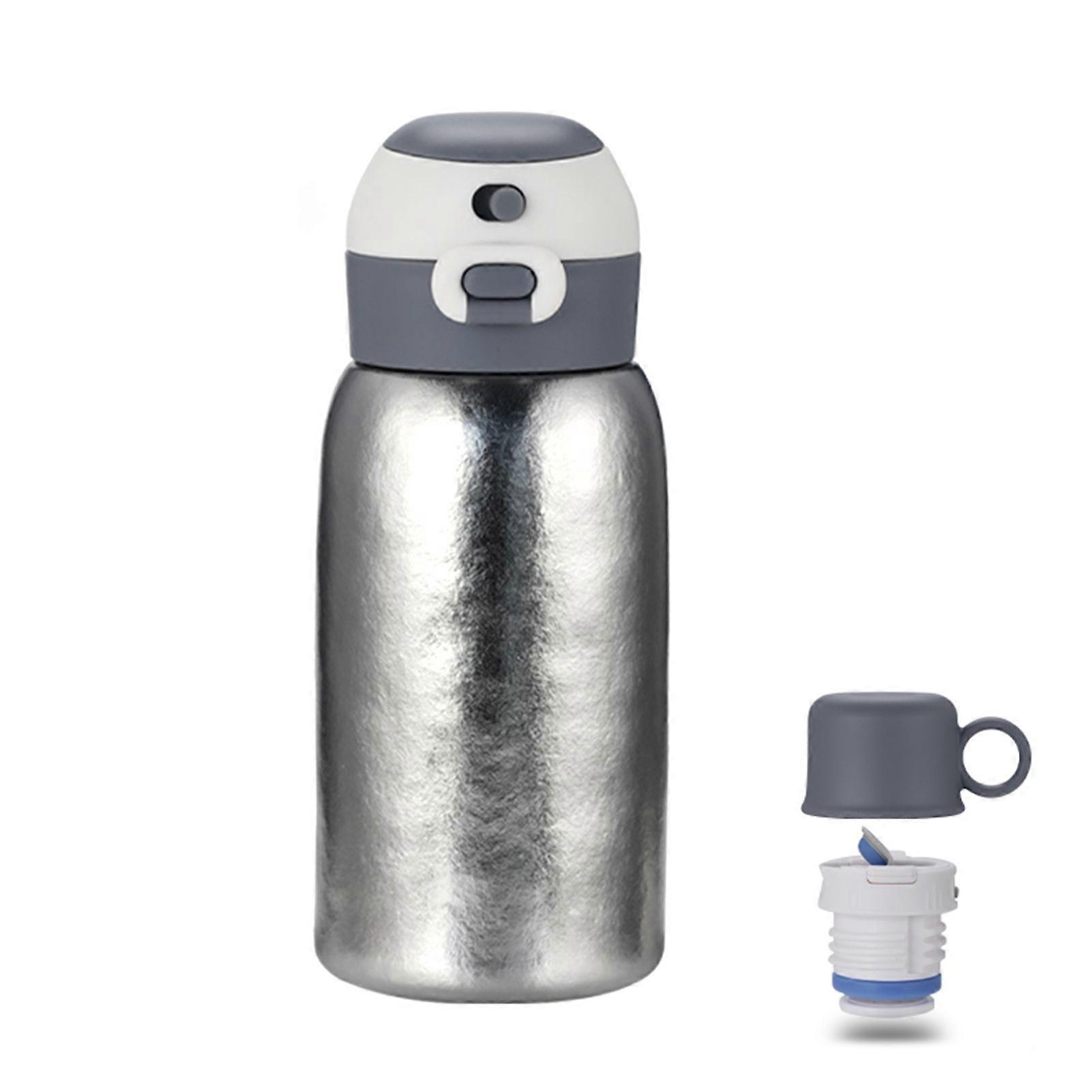 チタンウォーターボトル断熱ウォーターボトルストロー付き600mlダブル断熱超軽量ポータブル屋外キャンプウォーターボトルYMHC