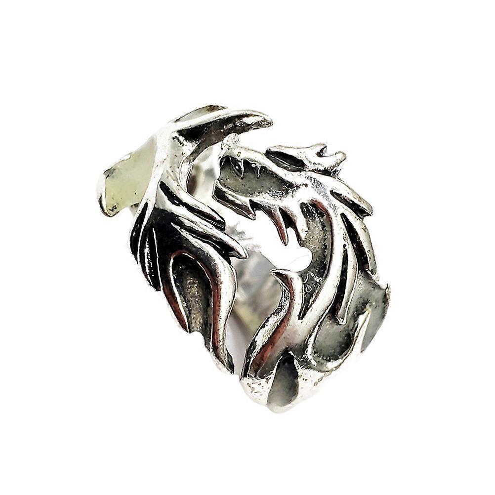 Retro Luminous Dragon Pattern Ring Men Fashion Rings Daily Wear Alloy Material 1Pack