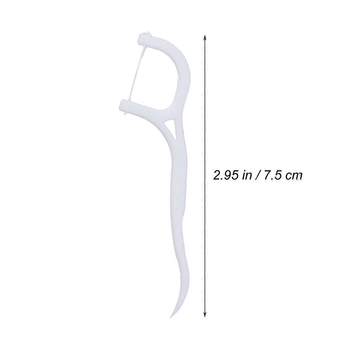 Teeth Floss Pick Dental Flosser for Teeth Cleaning 50Pcs Box White