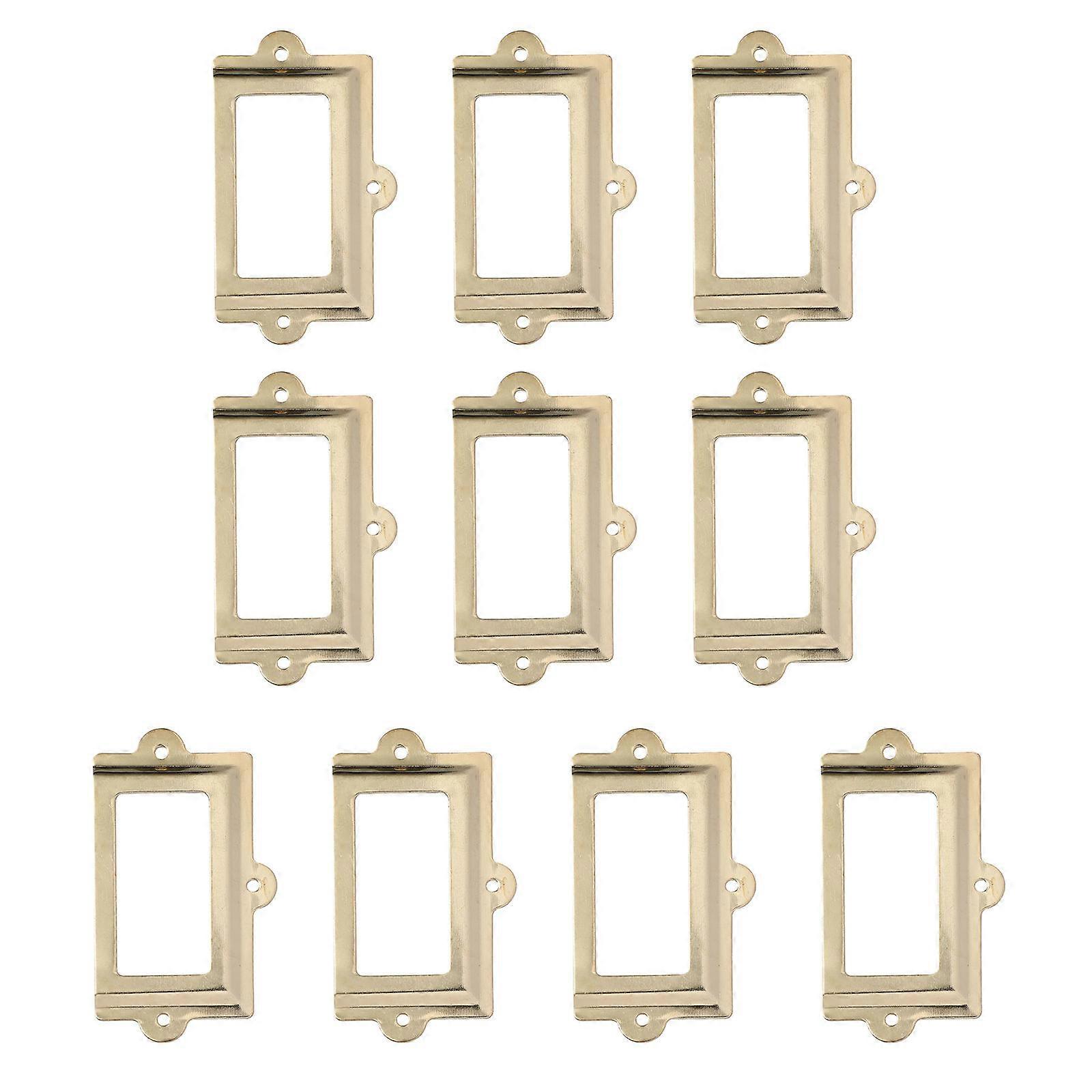 Metal Label Pull Frame for Drawer Use with 10Pcs Medicine Chest Label Holders