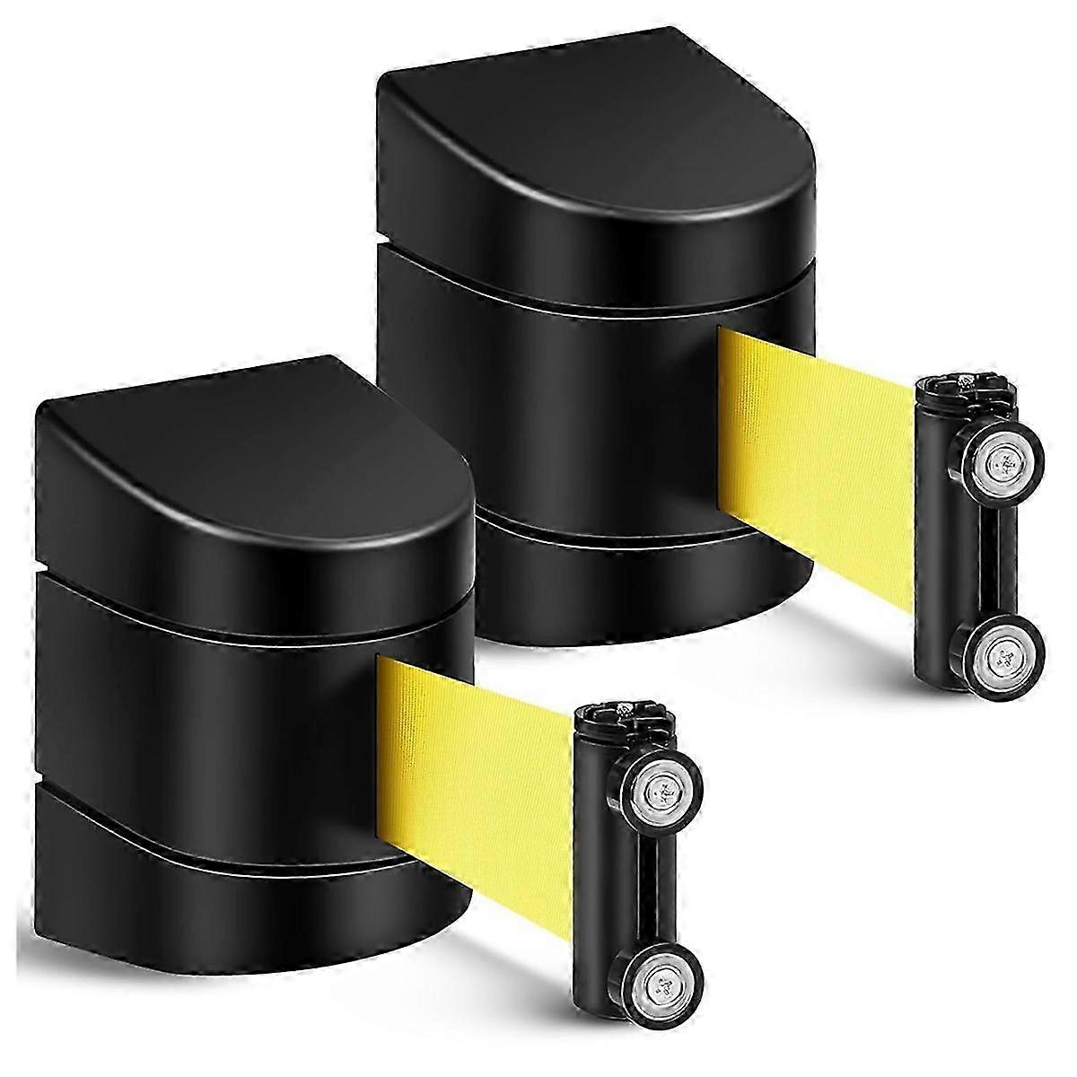 16.4Ft Magnetic Retractable Wall Barrier - Wall Mount Crowd Control System (2-Pack) for Event Management & Queuing Solutions