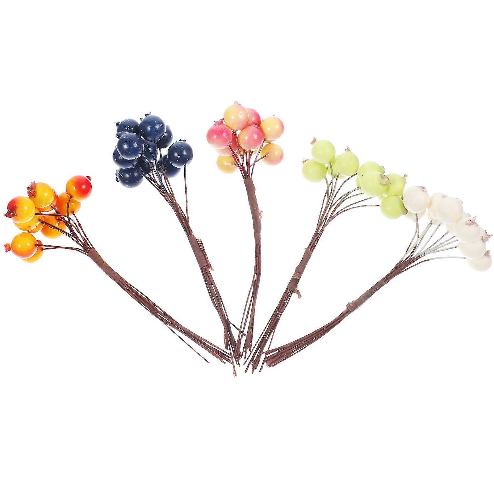 Foam Pomegranate Stems for Decoration Assorted Color Safe Reliable Lightweight 5pcs 0.87