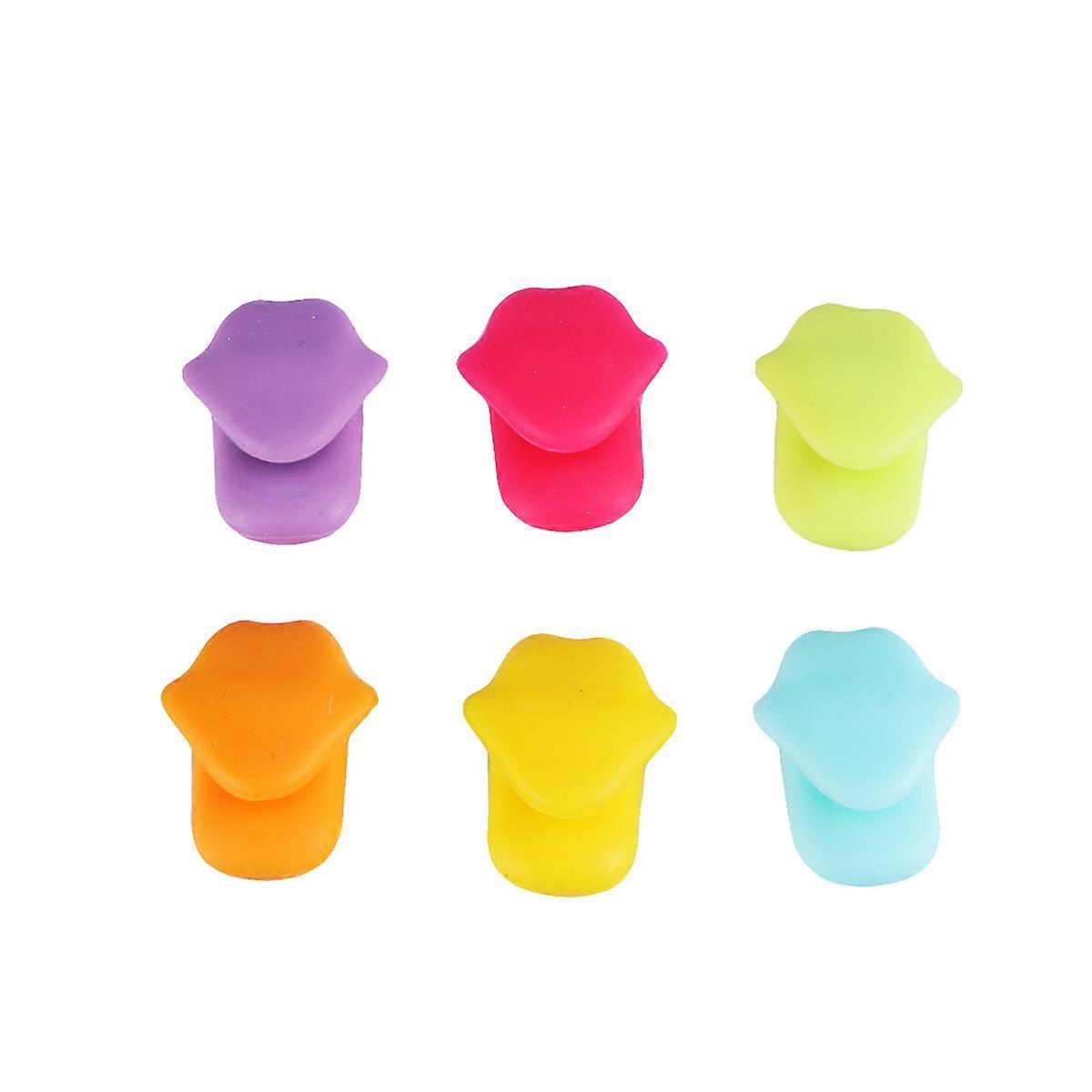 Silicone Glass Marker for Parties Assorted Color Food Grade NonSlip 6 Pcs