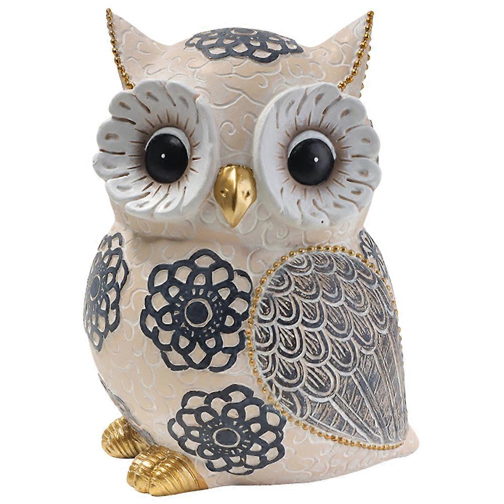 Desktop Owl Statue Resin Owl Decoration Simple Style Cabinet Shelf 15.5X12X10.5CM 1Pack