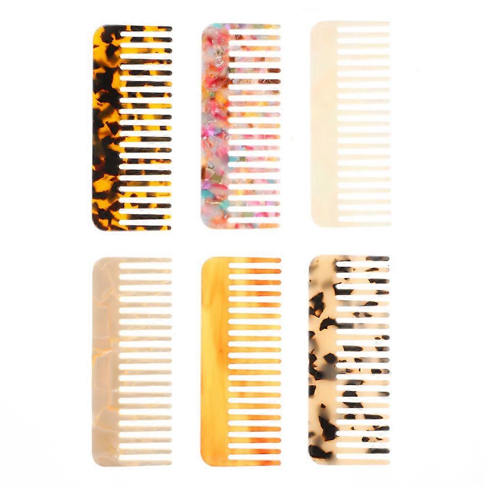 Hair Combs for Home Use Assorted Color Durable Synthetic Material 6pcs