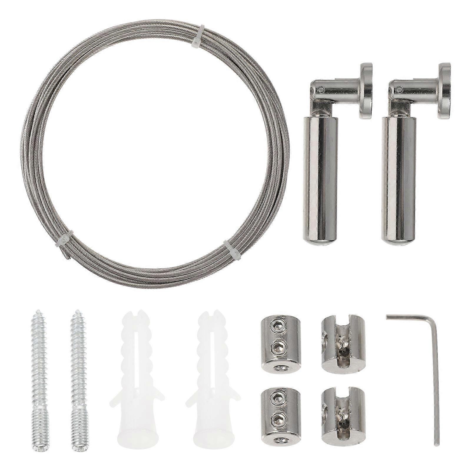 1 Set 5M Stainless Steel Hanging String for Clothes Curtain Drape Wire Rod