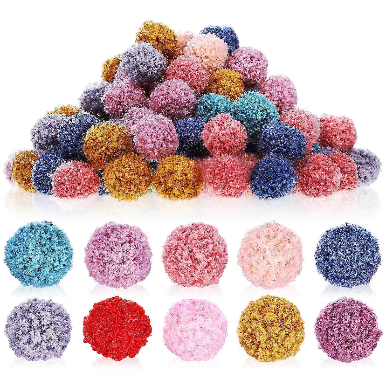 Colorful Pom Poms Balls for Crafts Made of Plush Perfect for DIY Projects 200 Pcs Assorted Color