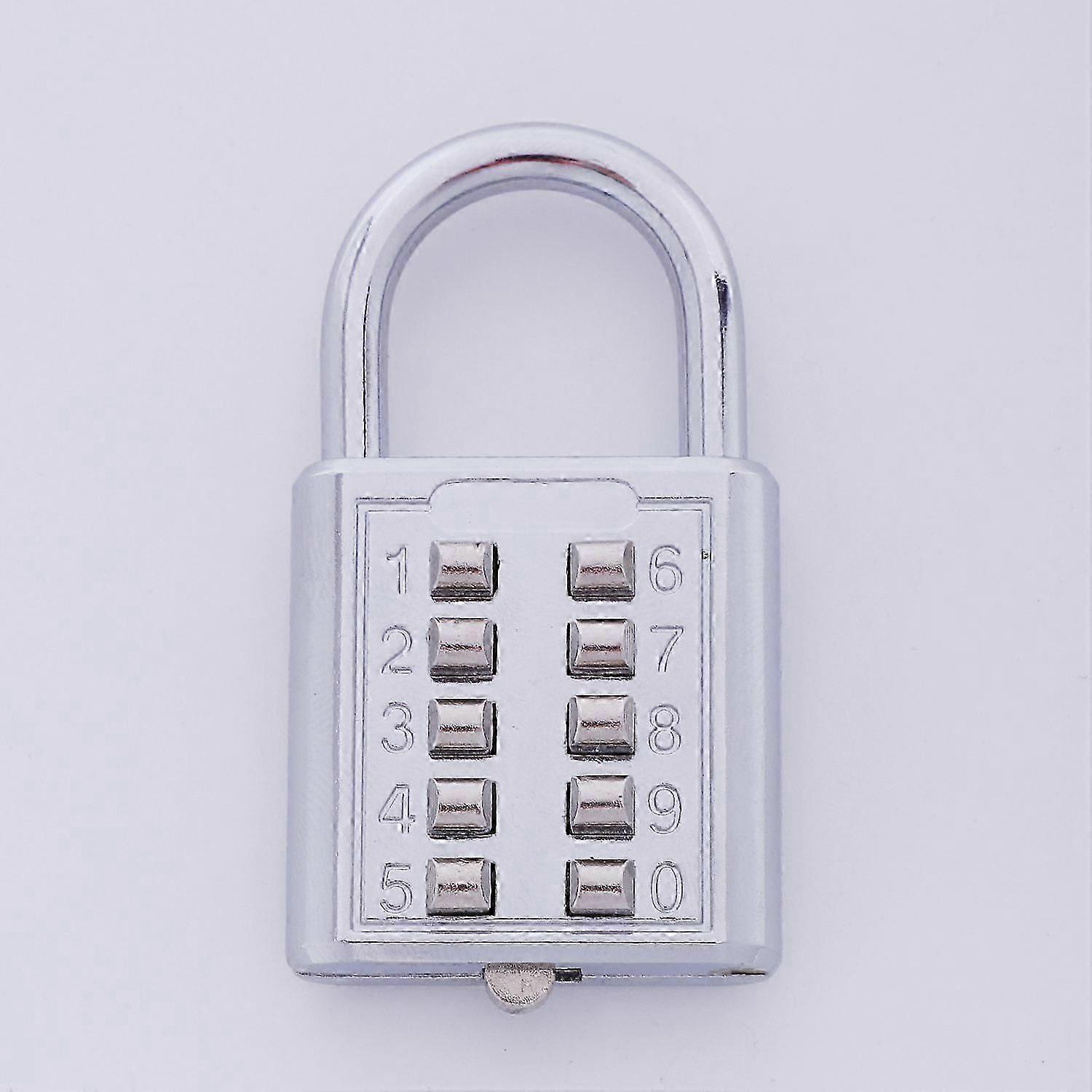 Anti-theft Button Combination Padlock Digit Push Password Lock Zinc Alloy Security Lock Suitcase Luggage Coded Lock Cupboard Cabinet Locker Padlock