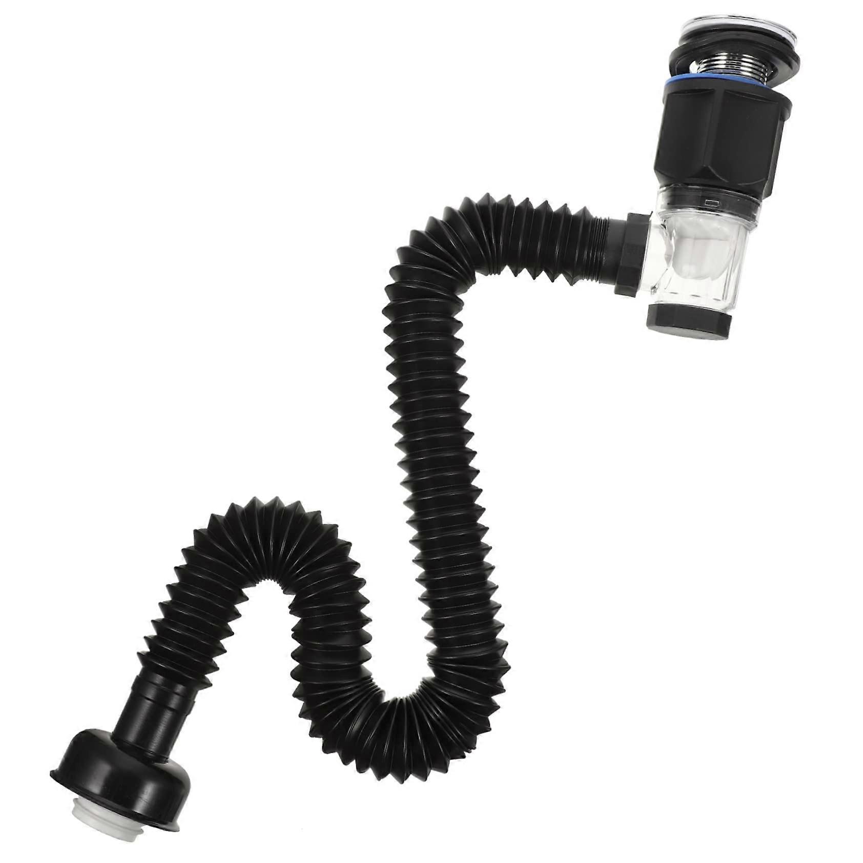 Flexible Drain Pipe Kit for Double Sink Bathroom with Durable PopUp Stopper and AntiClogging Design, Easy to Install