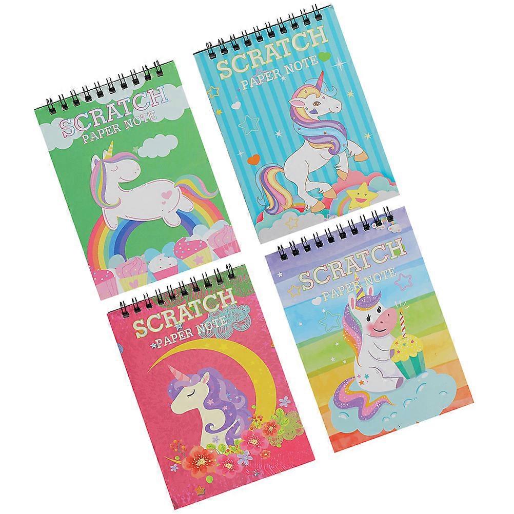 Drawing Pad Cartoon Pattern Scratch Cards Red Rectangular Home Education Imagination Development 4Pcs