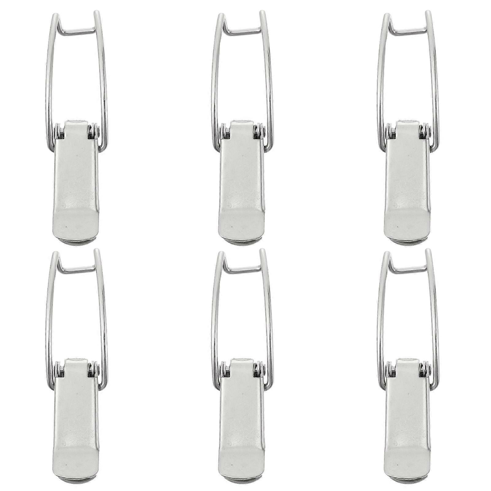 Toggle Latch Hasp Nickel Plated Iron Locks for Cabinets Home Use Silver Rectangular 6Pack