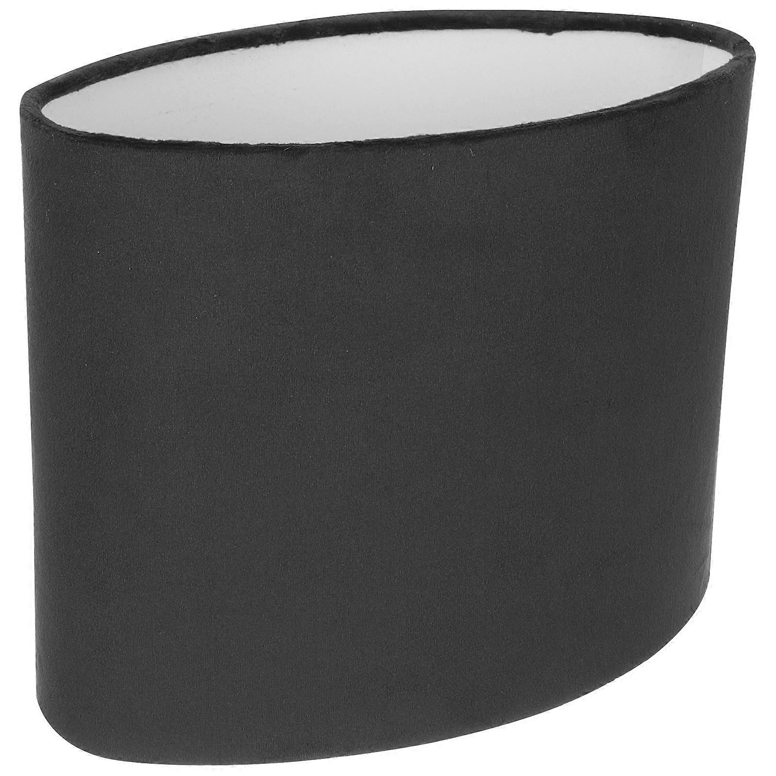 Black Fabric and Metal Oval Lamp Shade for Home Use with Simple Structure and Eye Protection 14.5x10 Inches