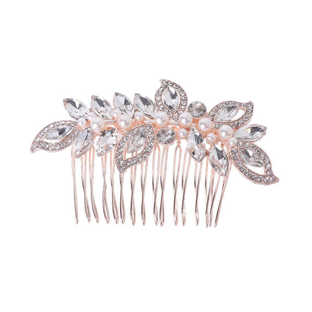 Pearl Hair Comb Wedding Decorative Insert Comb for Bride 1Pcs